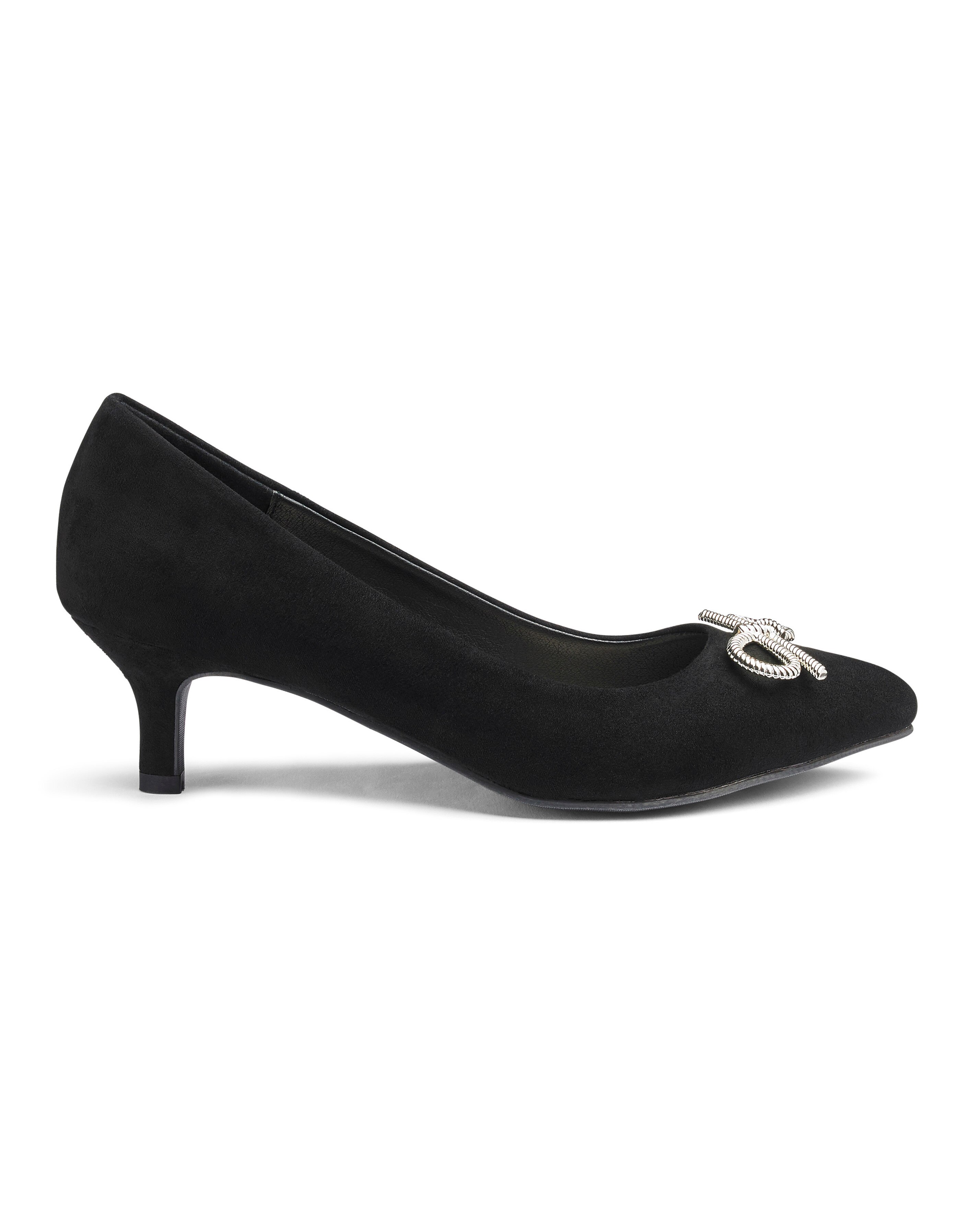 Kitten Heel Knot Trim Shoes E Fit | J D 