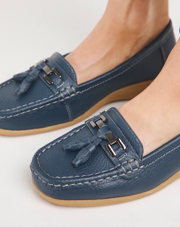 Samara Leather Tassel Detail Loafers - Wide Fit (E)