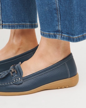 Samara Leather Tassel Detail Loafers - Wide Fit (E)