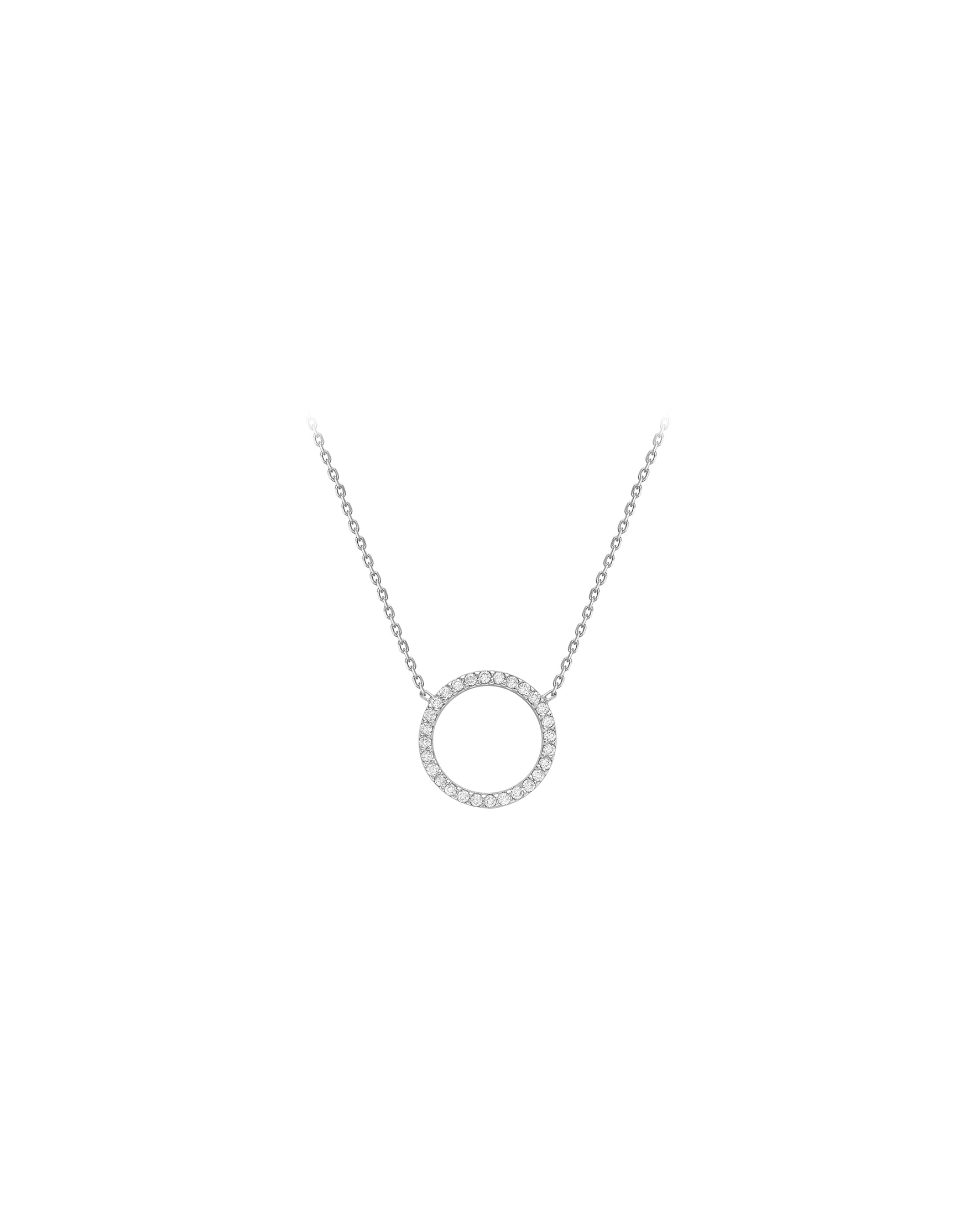 9ct Gold CZ Circle Adjustable Necklace