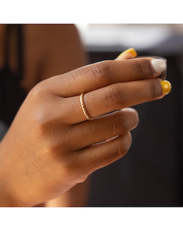 9ct Gold Diamond Cut Slim Band Ring