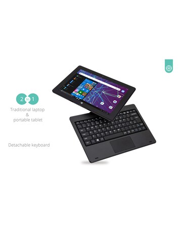 ENTITY Twin 10in 64GB Windows 10 2in1 Laptop Black