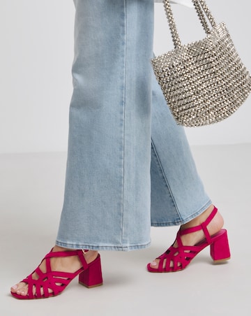 Multi Strap Block Heel Sandals Ex Wide