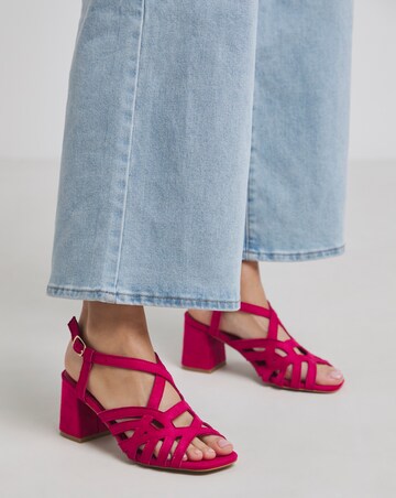 Multi Strap Block Heel Sandals Ex Wide