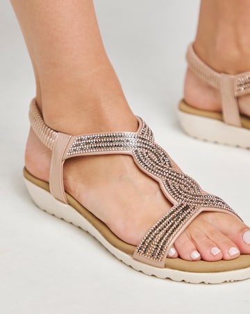 Peace Diamante Comfort Sandal - Wide Fit (E)