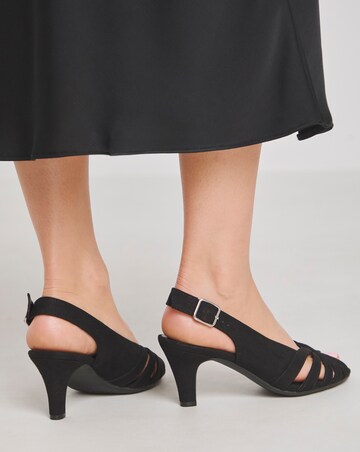 Peep Toe Slingback Shoes Ex Wide
