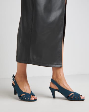 Peep Toe Slingback Shoes Wide