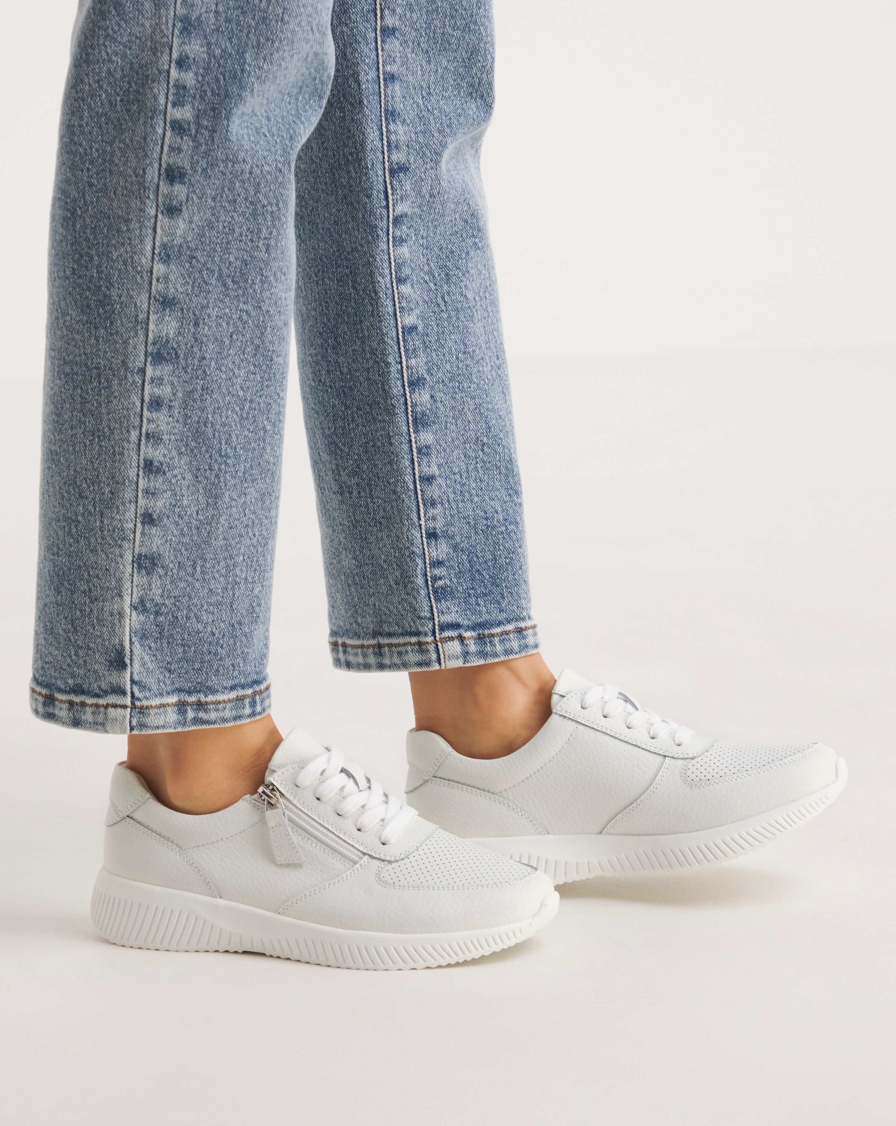 Lace Up Side Zip Trainers E Fit