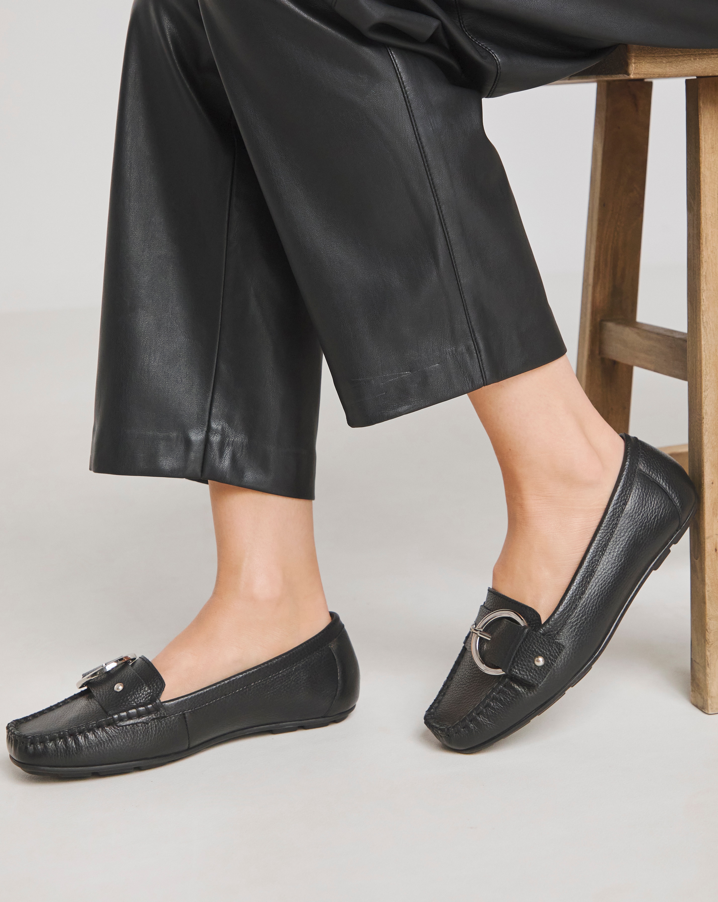 Leather Driving Moccasin Wide