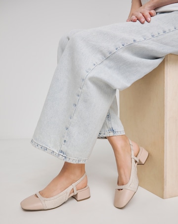 Block Heel Slingback Shoe Wide Fit