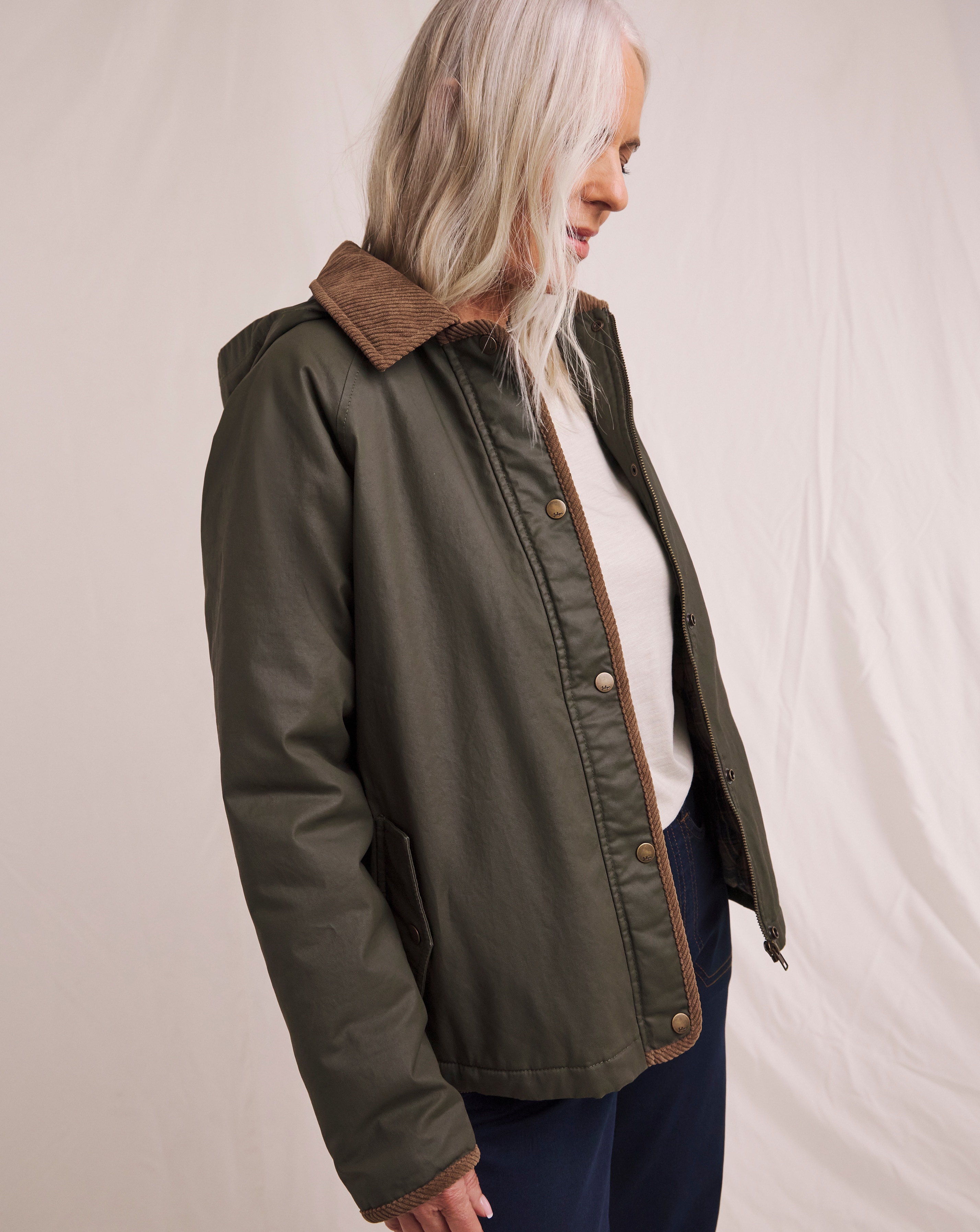 Julipa Cord Wax Look Padded Jacket