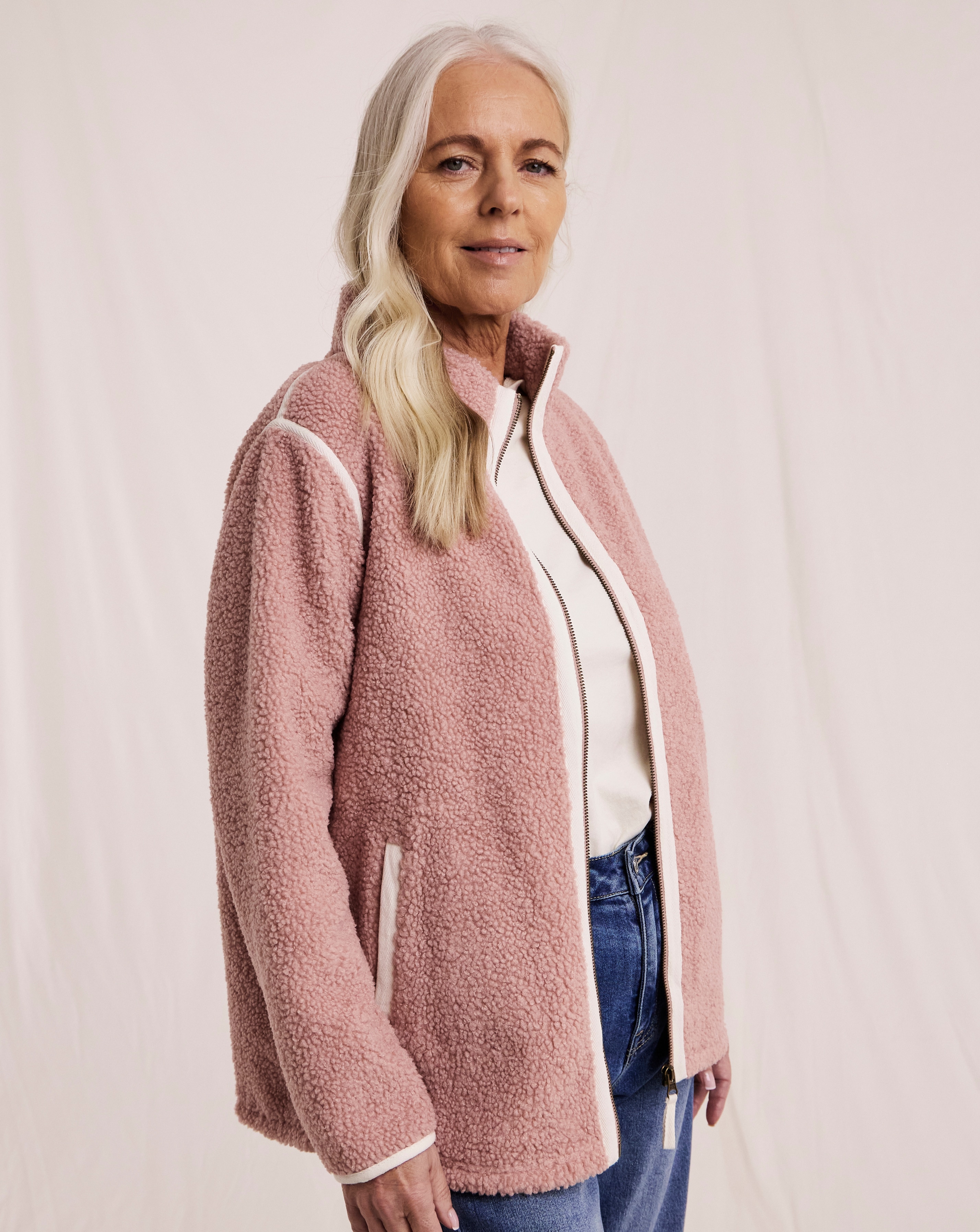 New In - Julipa Zip Through Borg Jacket