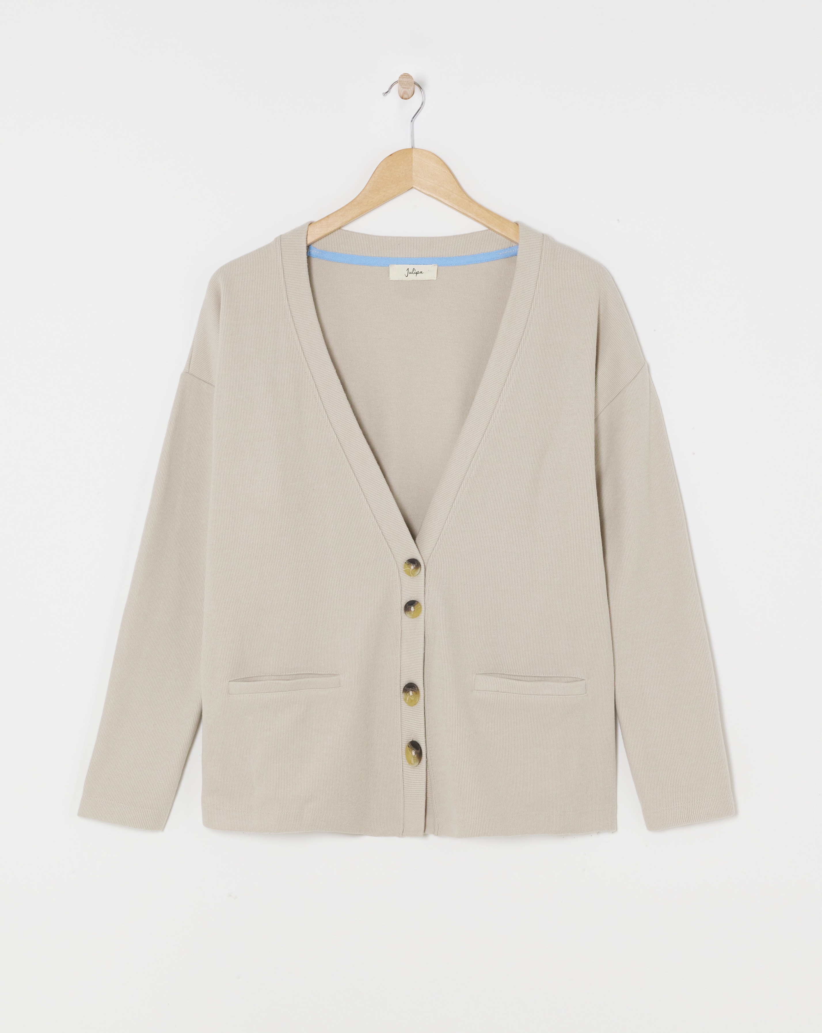 Julipa Brushed Pure Cotton Rib Cardigan