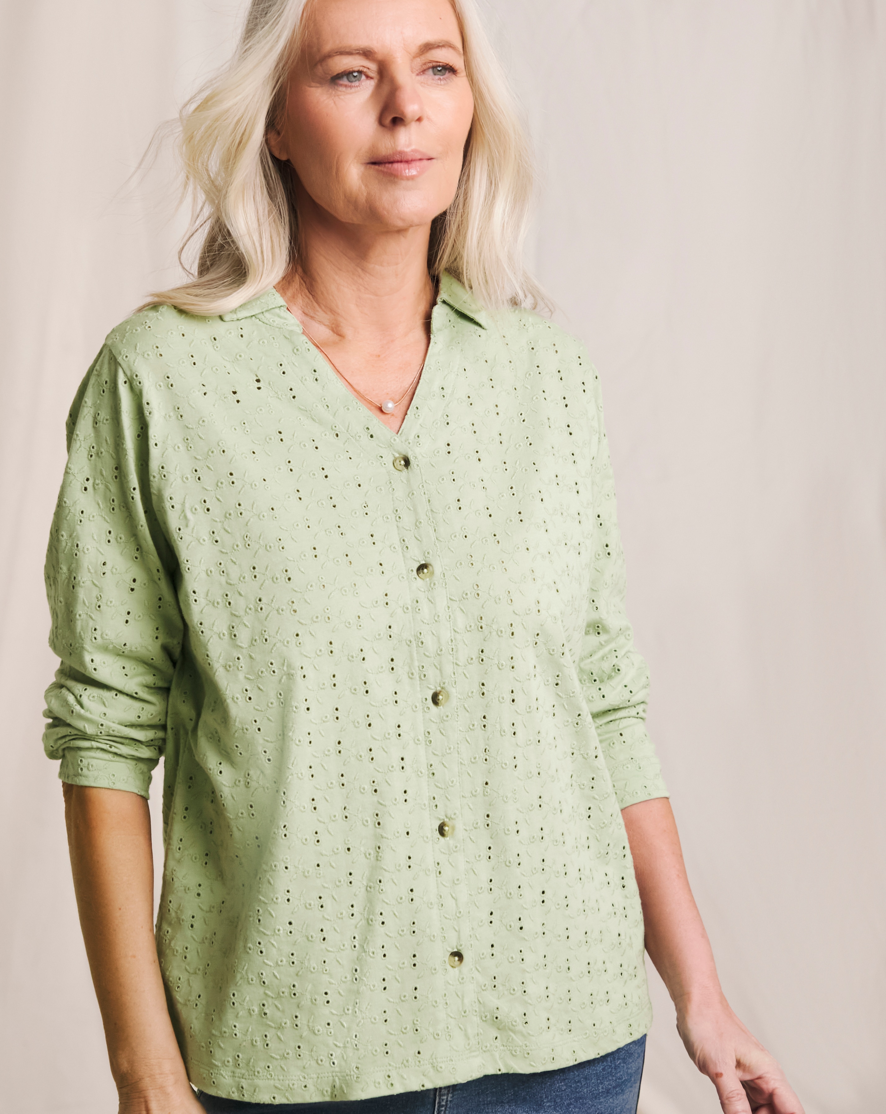 Julipa Pure Cotton Broderie Jersey Shirt