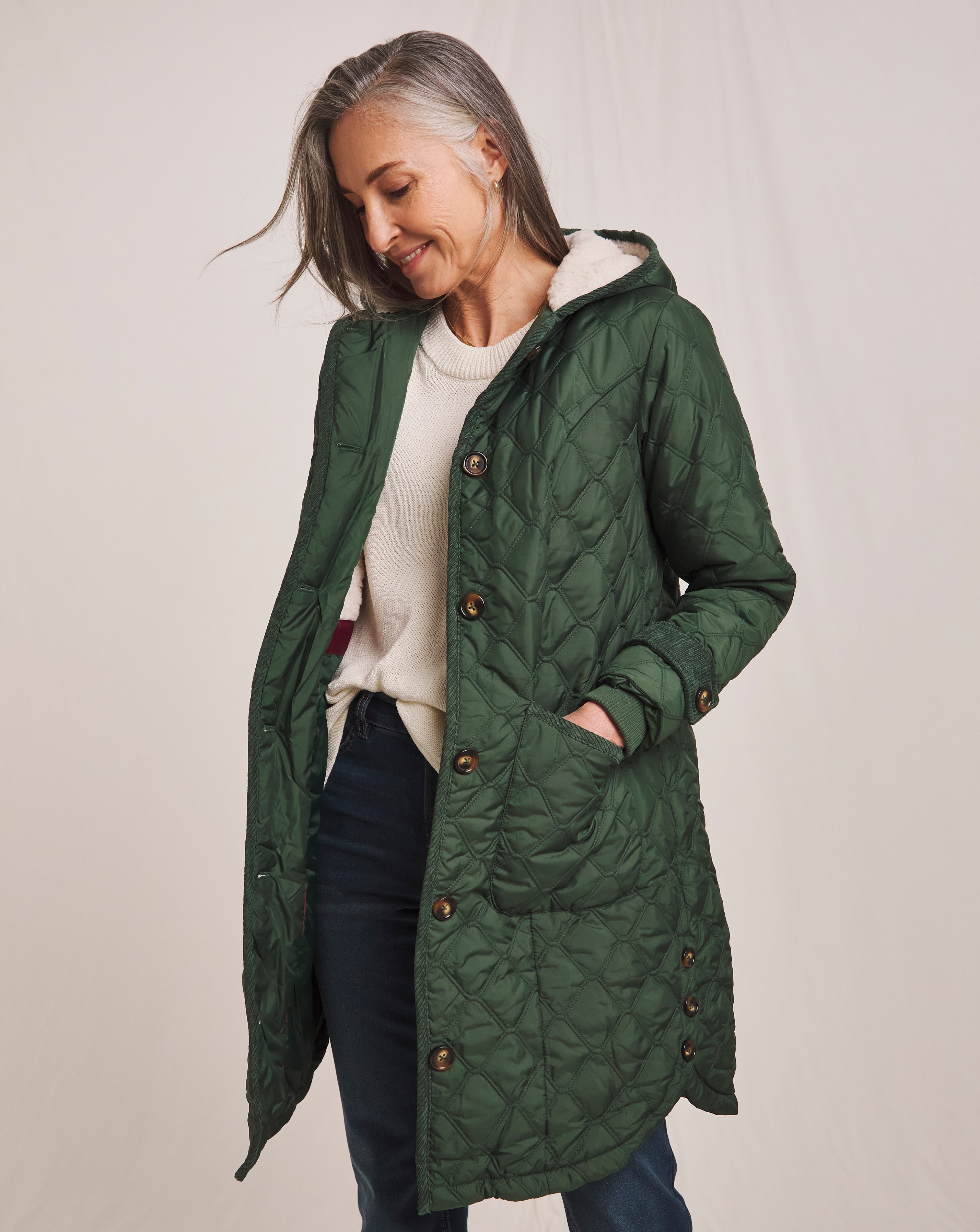 Julipa Longline Quilted Hooded Coat
