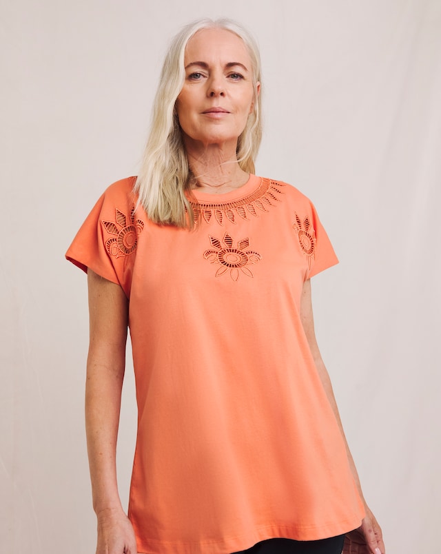 Julipa Cut Out Pure Cotton T-Shirt
