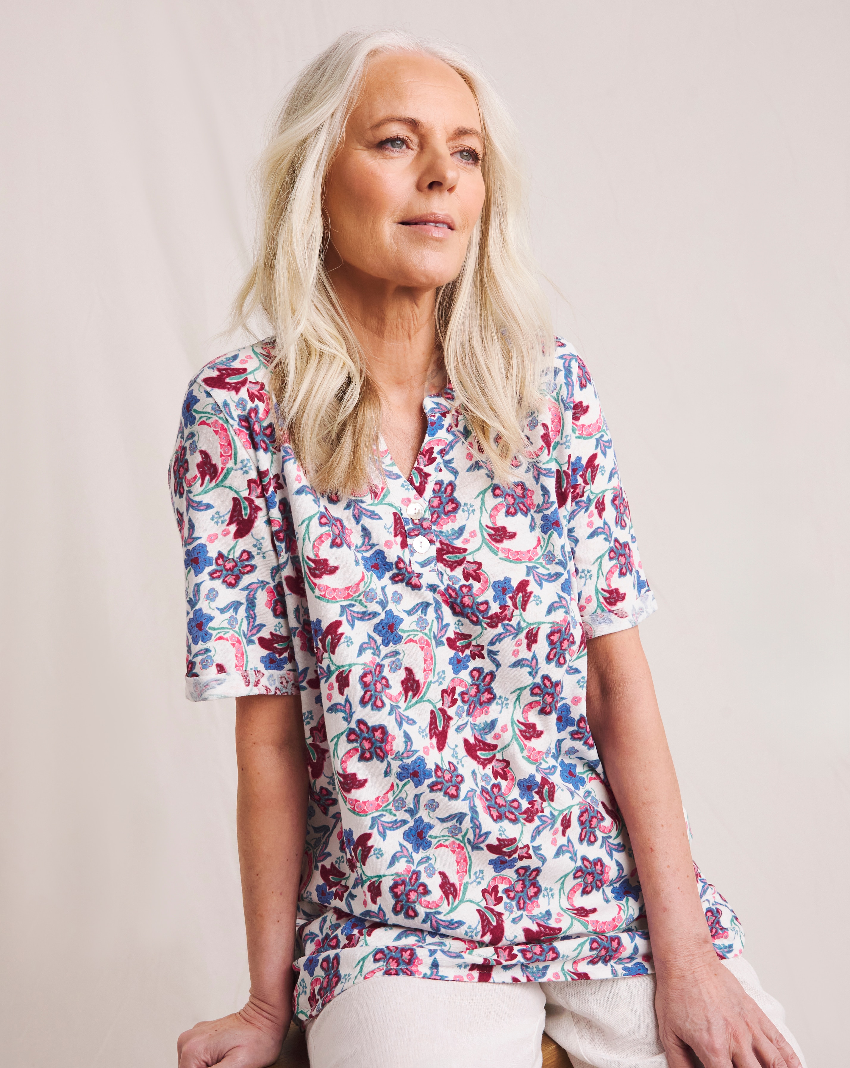 Julipa Printed Linen Jersey Tunic