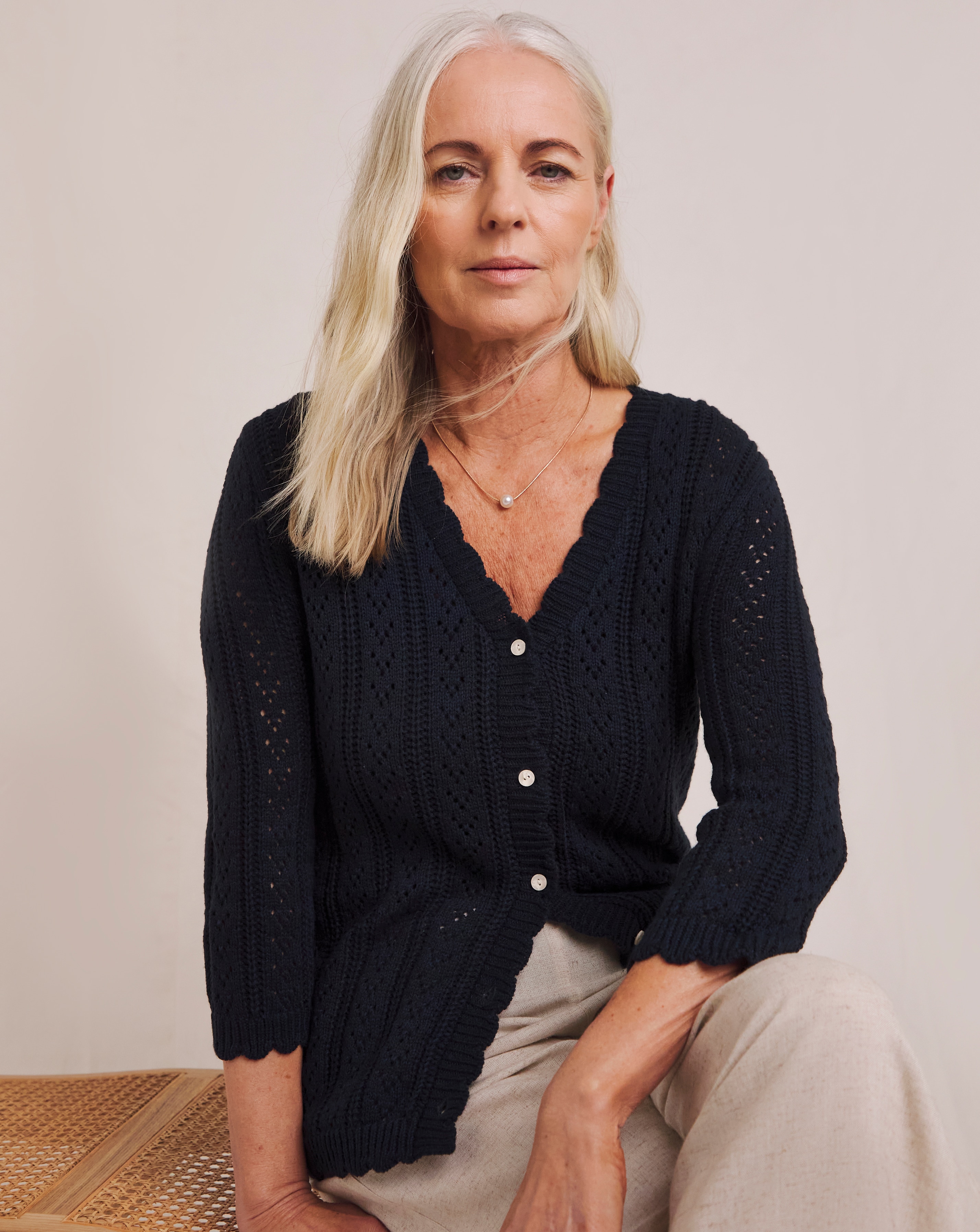 Julipa Crochet Button Down Cardigan