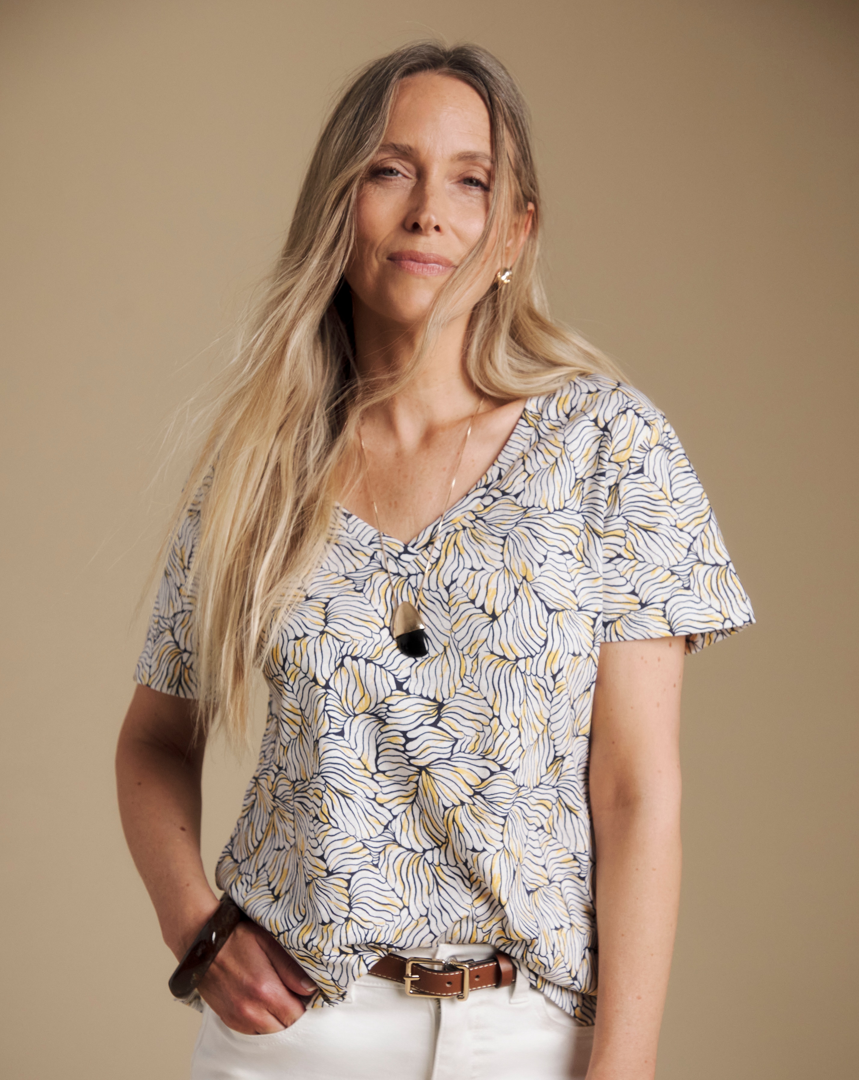 Julipa Pure Cotton V Neck T-Shirt