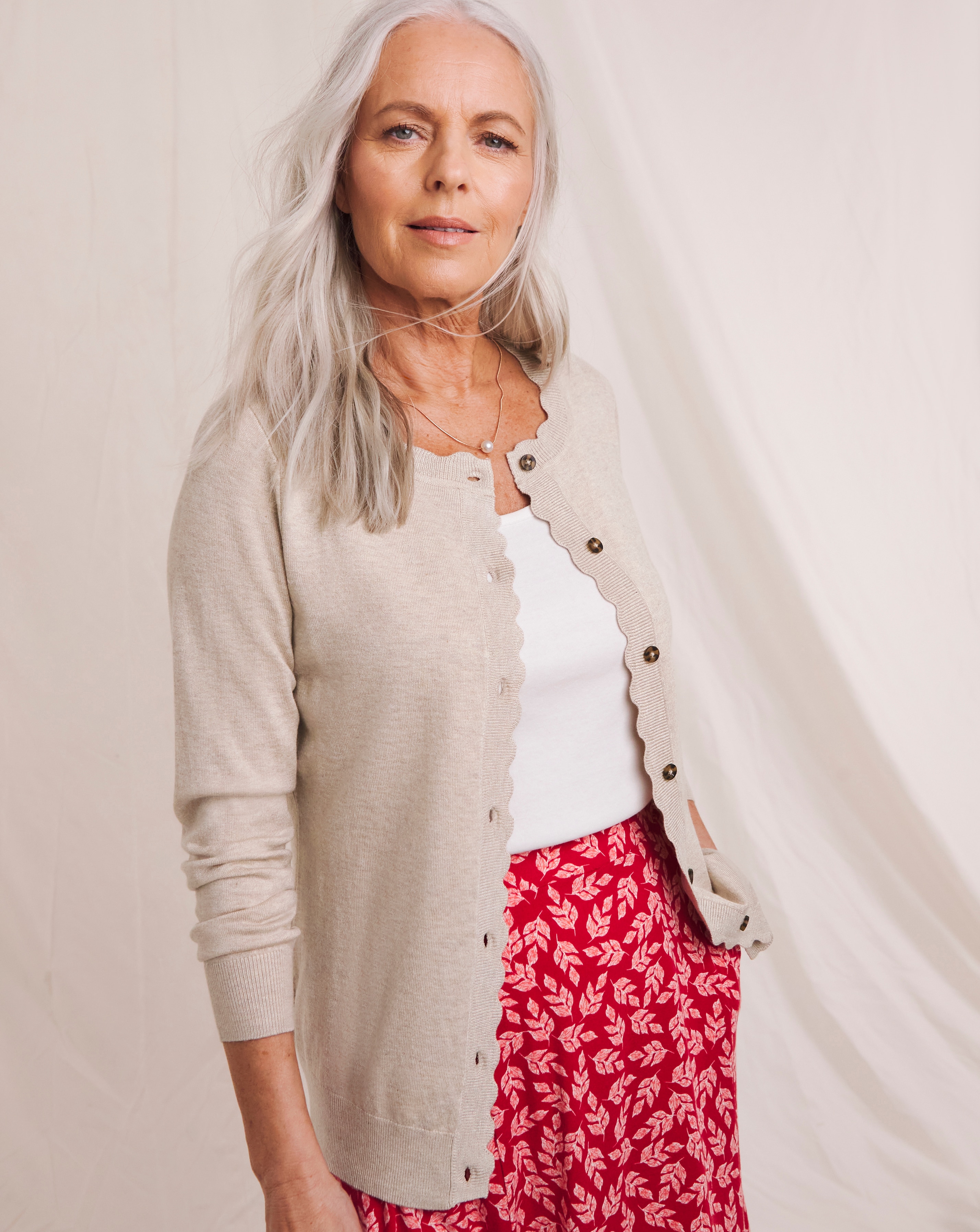 Julipa Scalloped Edge Cardigan