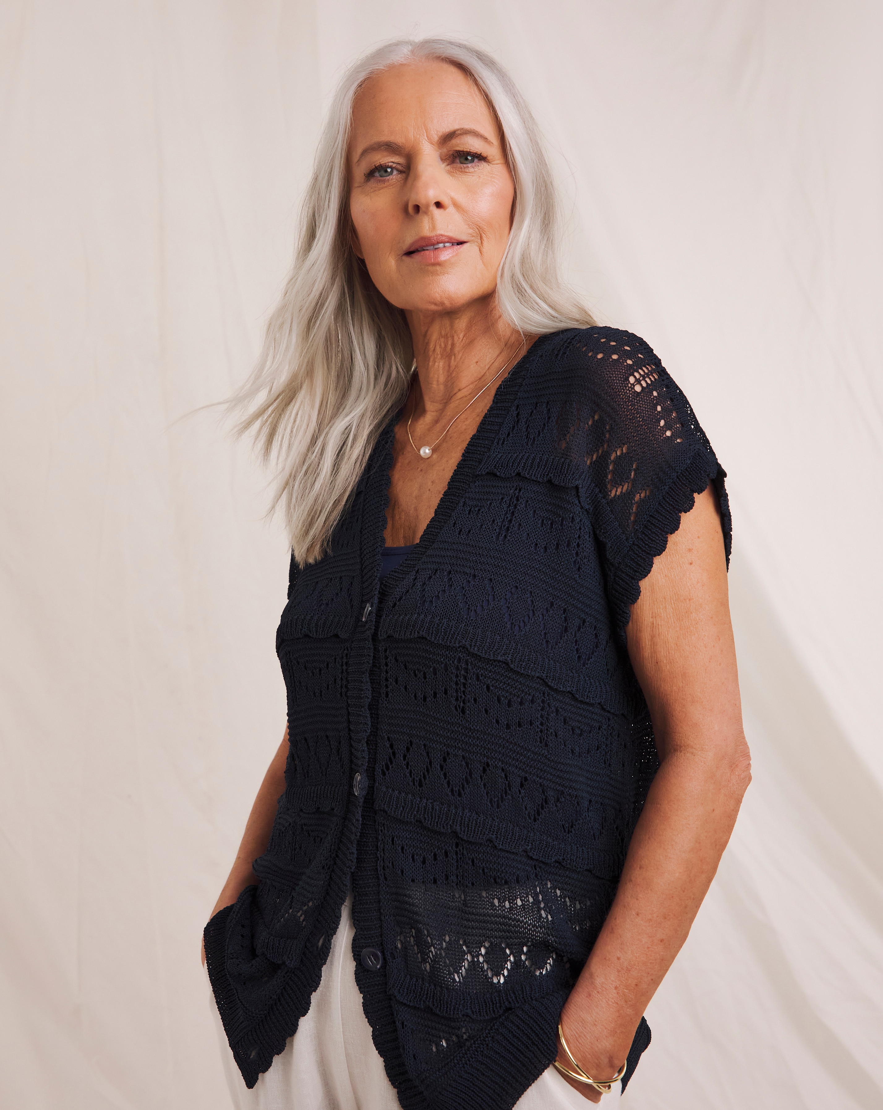 Julipa Crochet Frill Cardigan