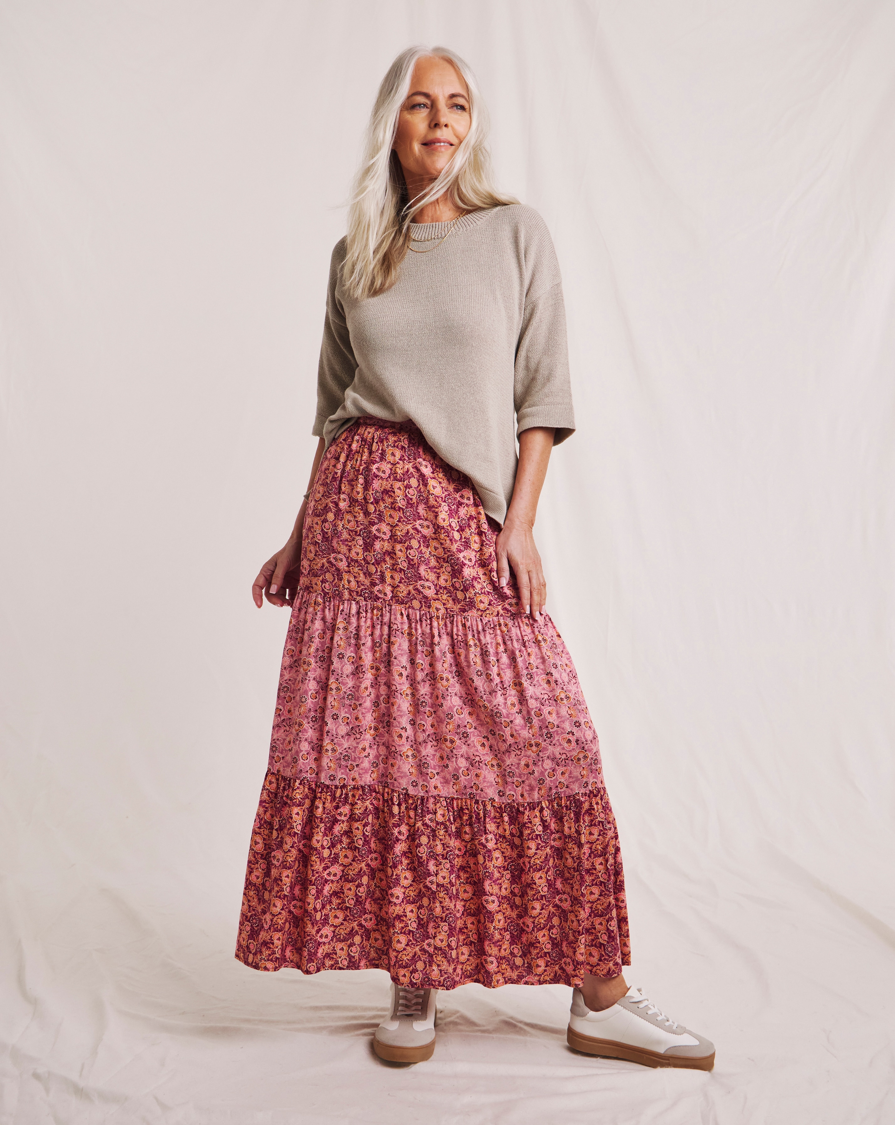 Julipa Mix Print Maxi Skirt