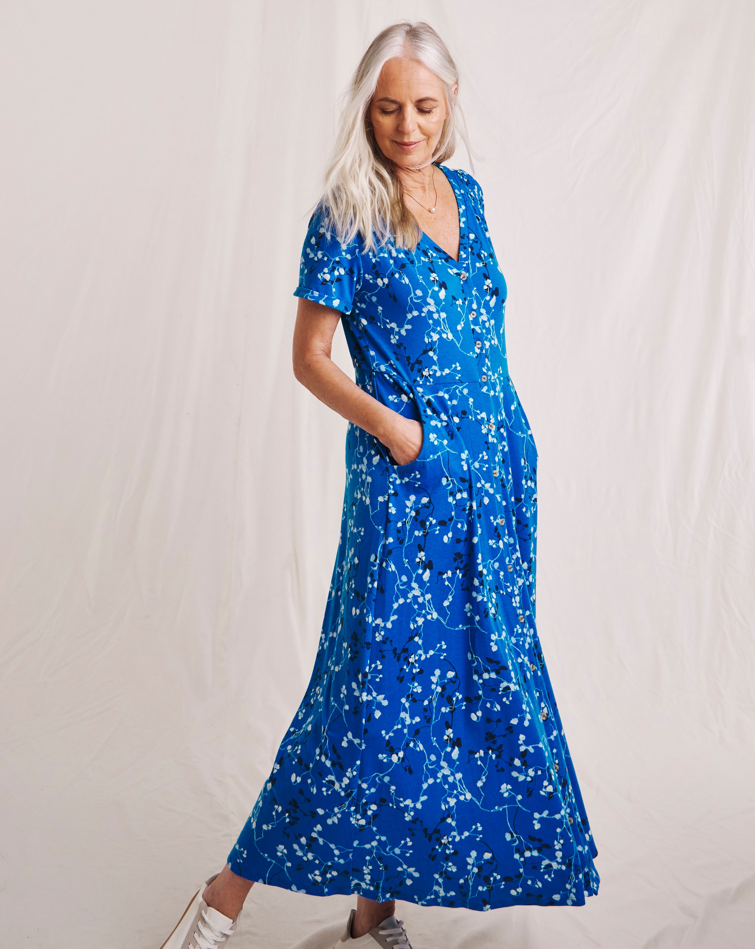 Julipa Button Through Jersey Midi Dress