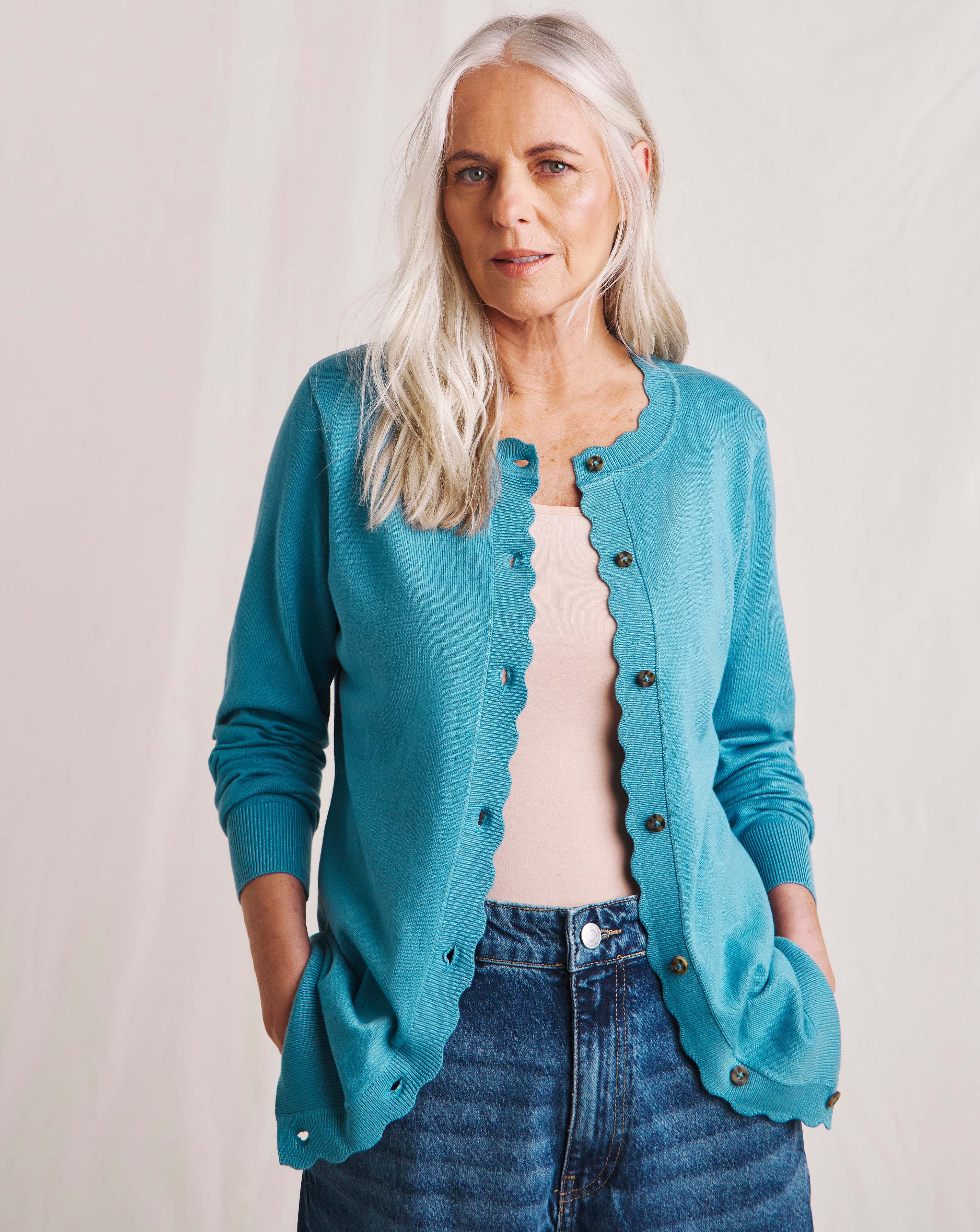 Julipa Scalloped Edge Cardigan