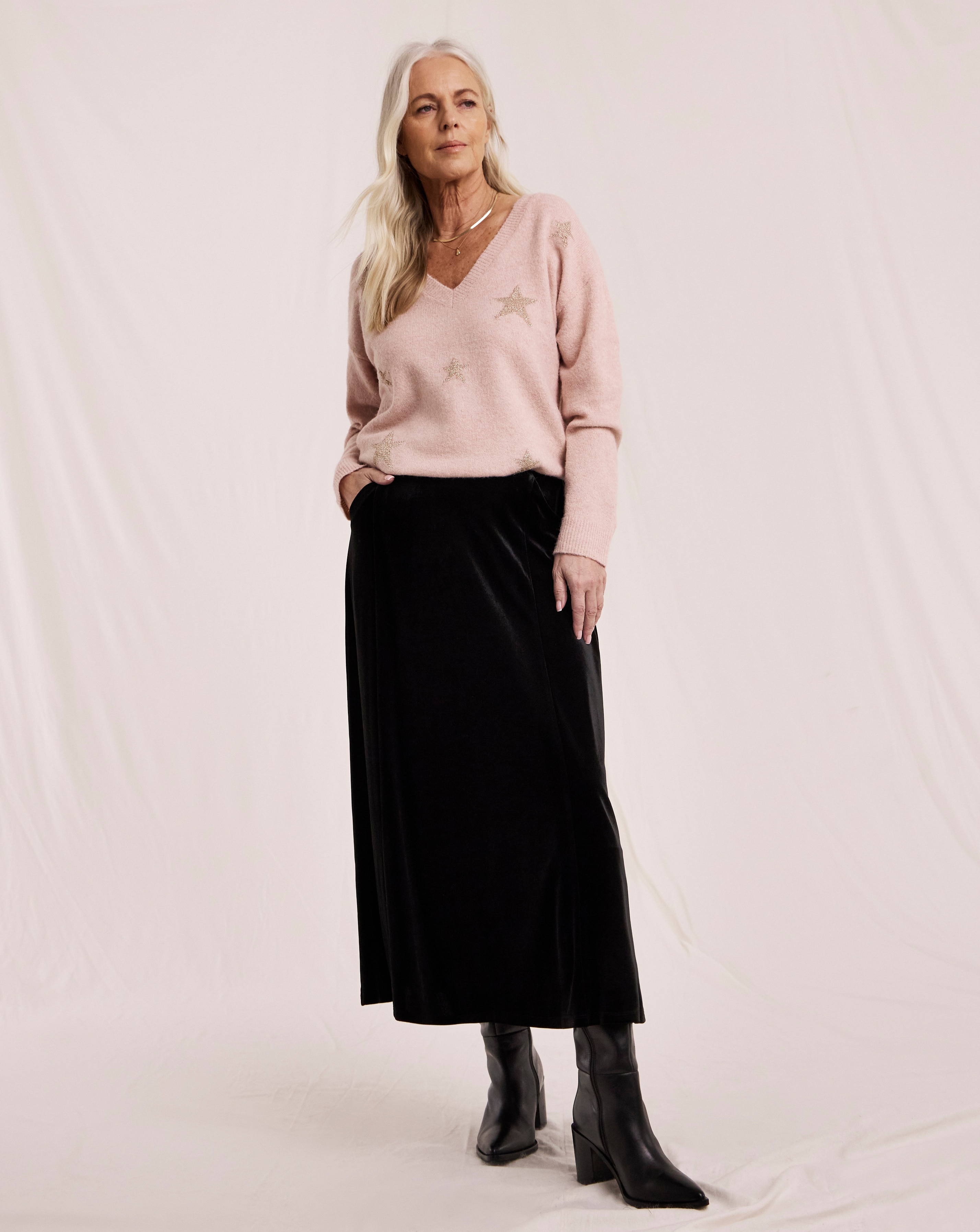 Julipa Velvet Midi Skirt