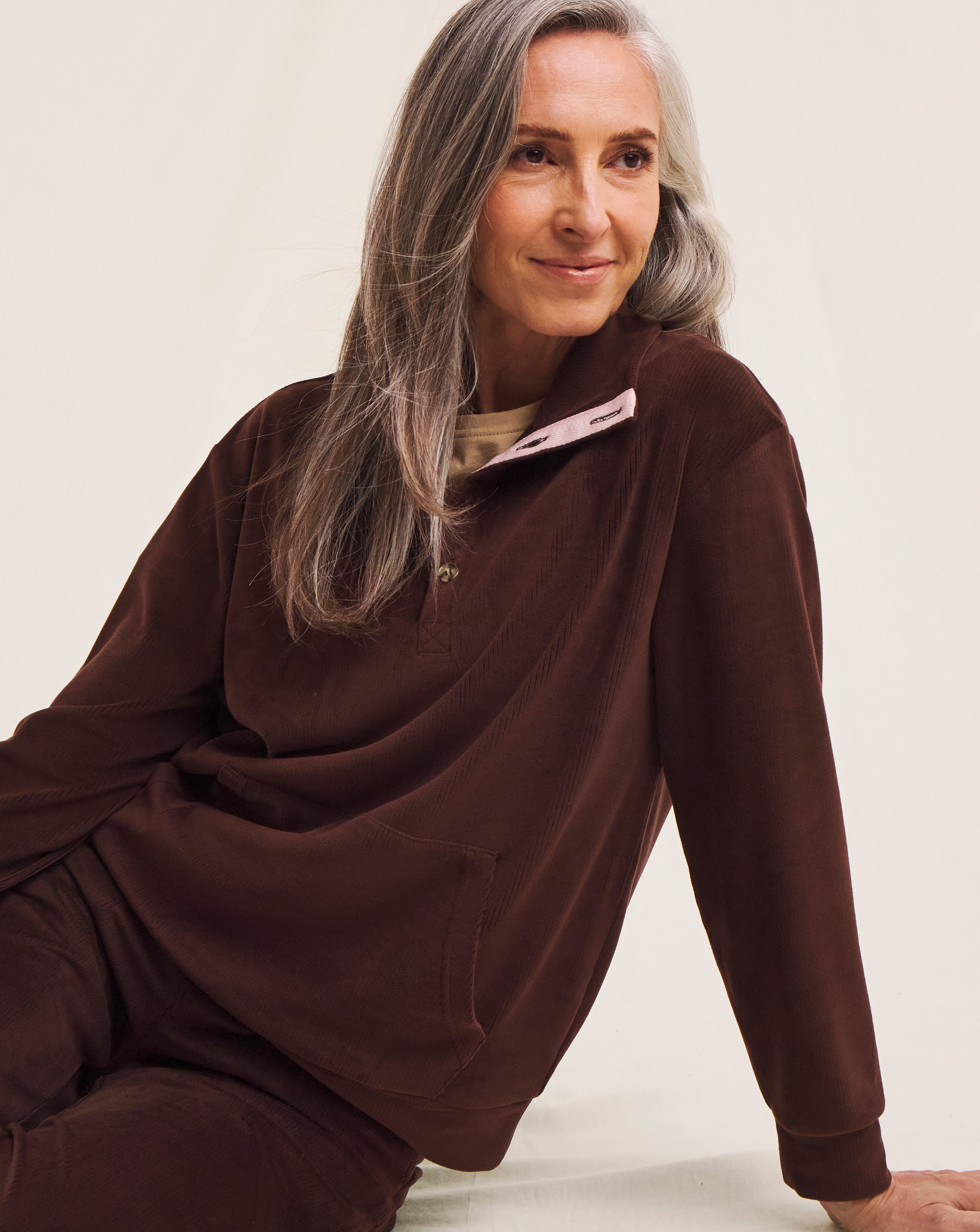 New In - Julipa Jersey Cord Henley Sweatshirt