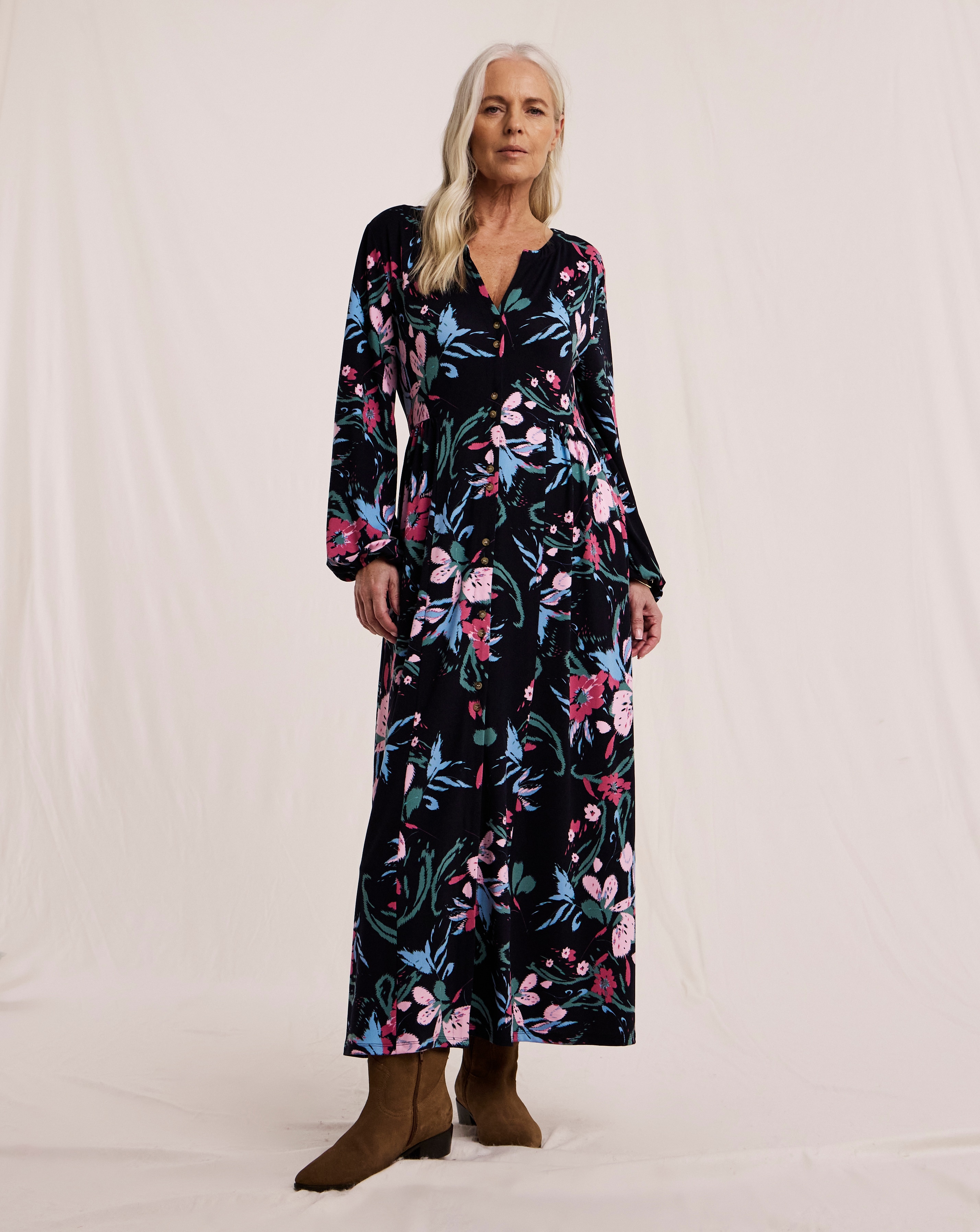 Julipa Button Through Jersey Midi Dress