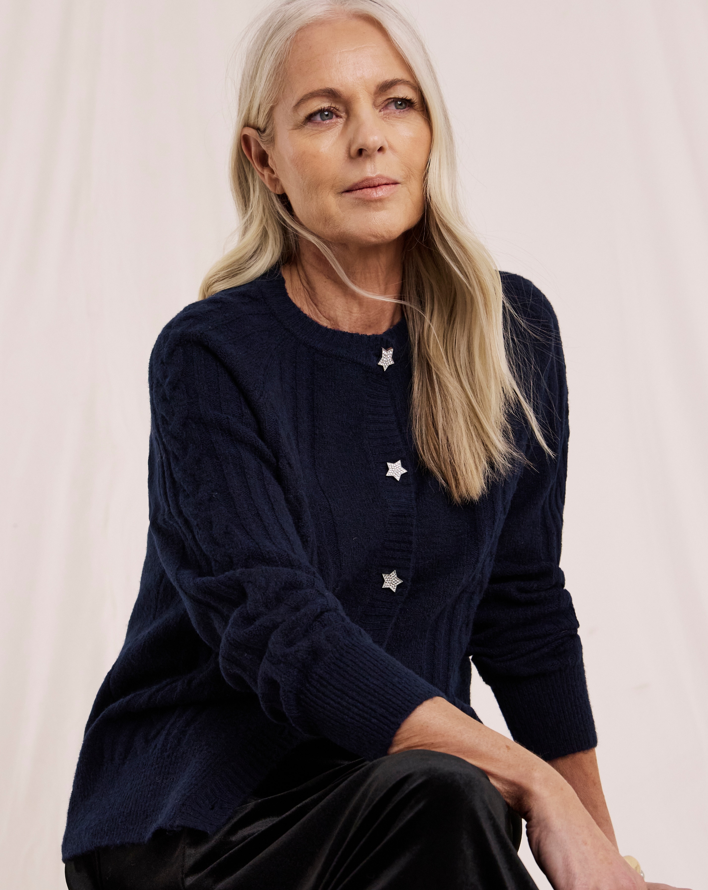 New In - Julipa Cable Star Button Cardigan
