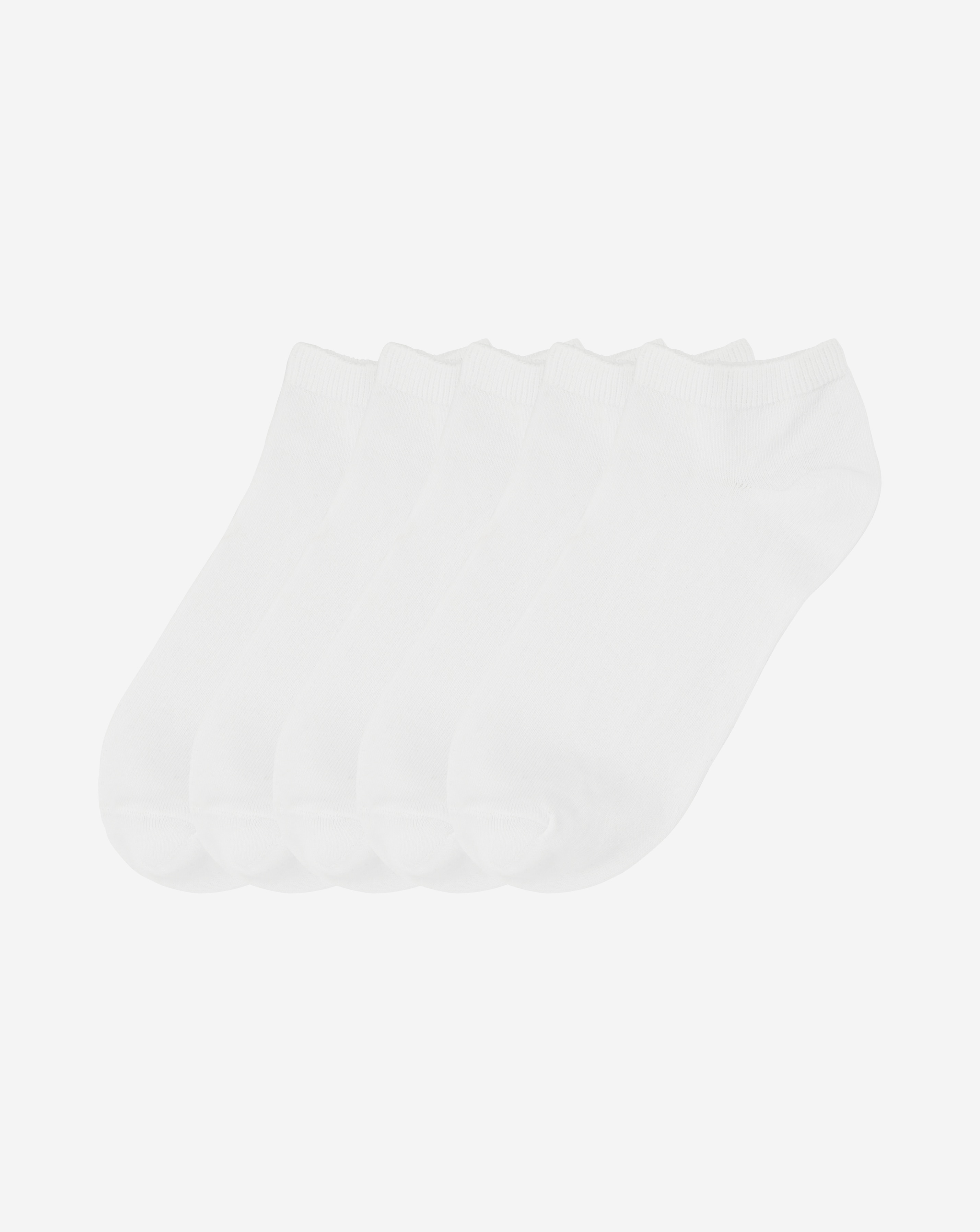 5 Pack Value White Trainer Socks