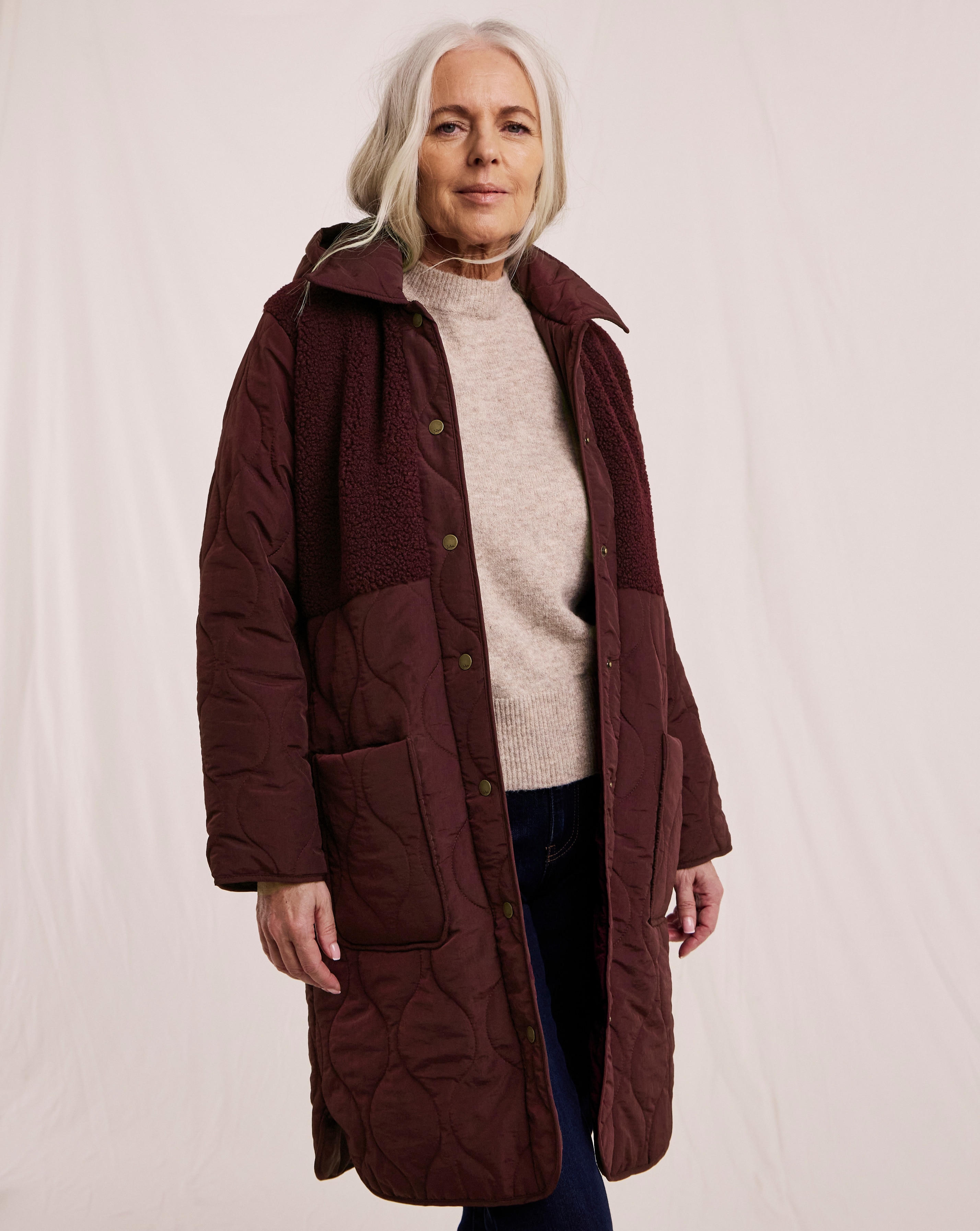 New In - Julipa Borg Quilted Long Coat