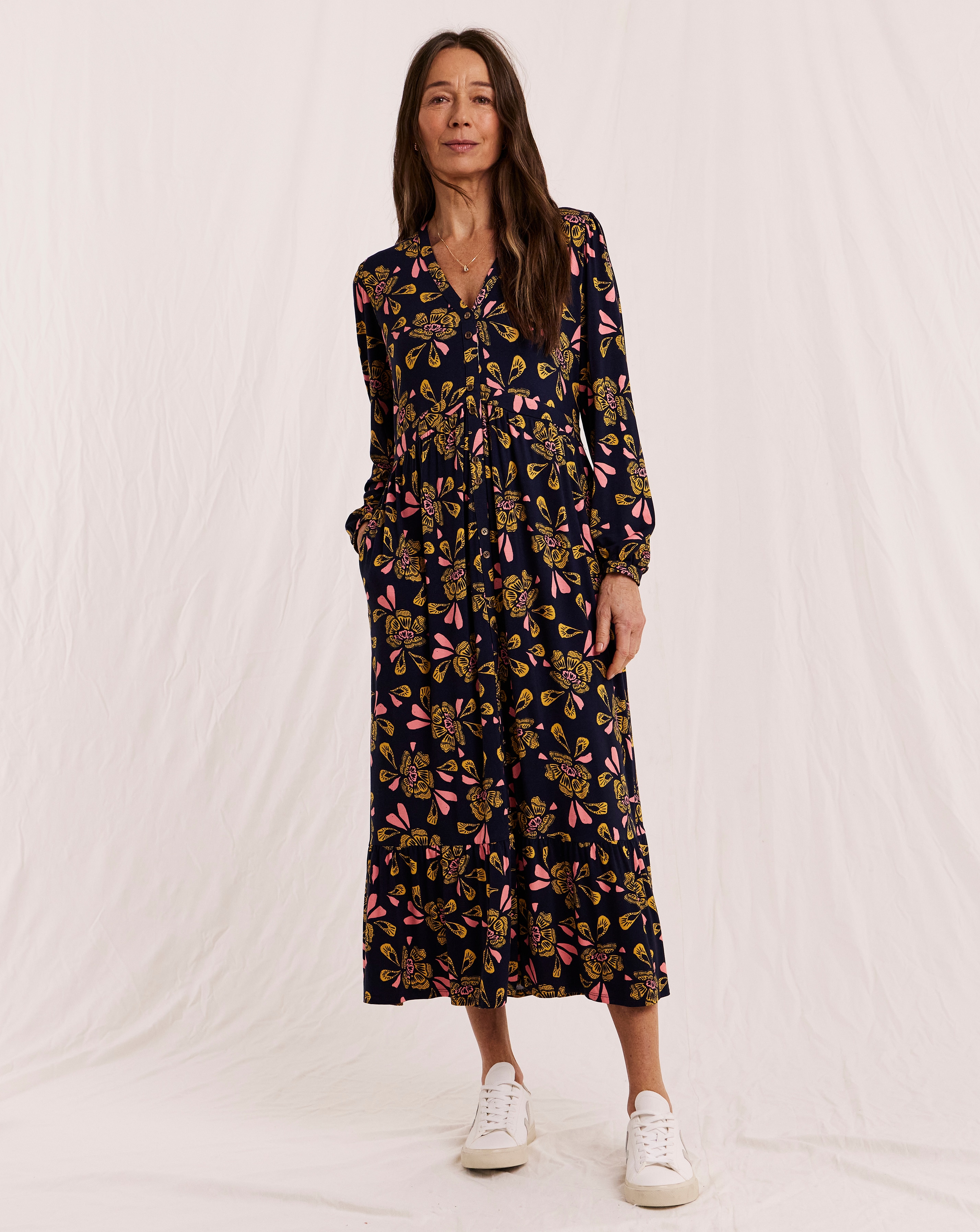 Julipa Button Jersey Midi Dress