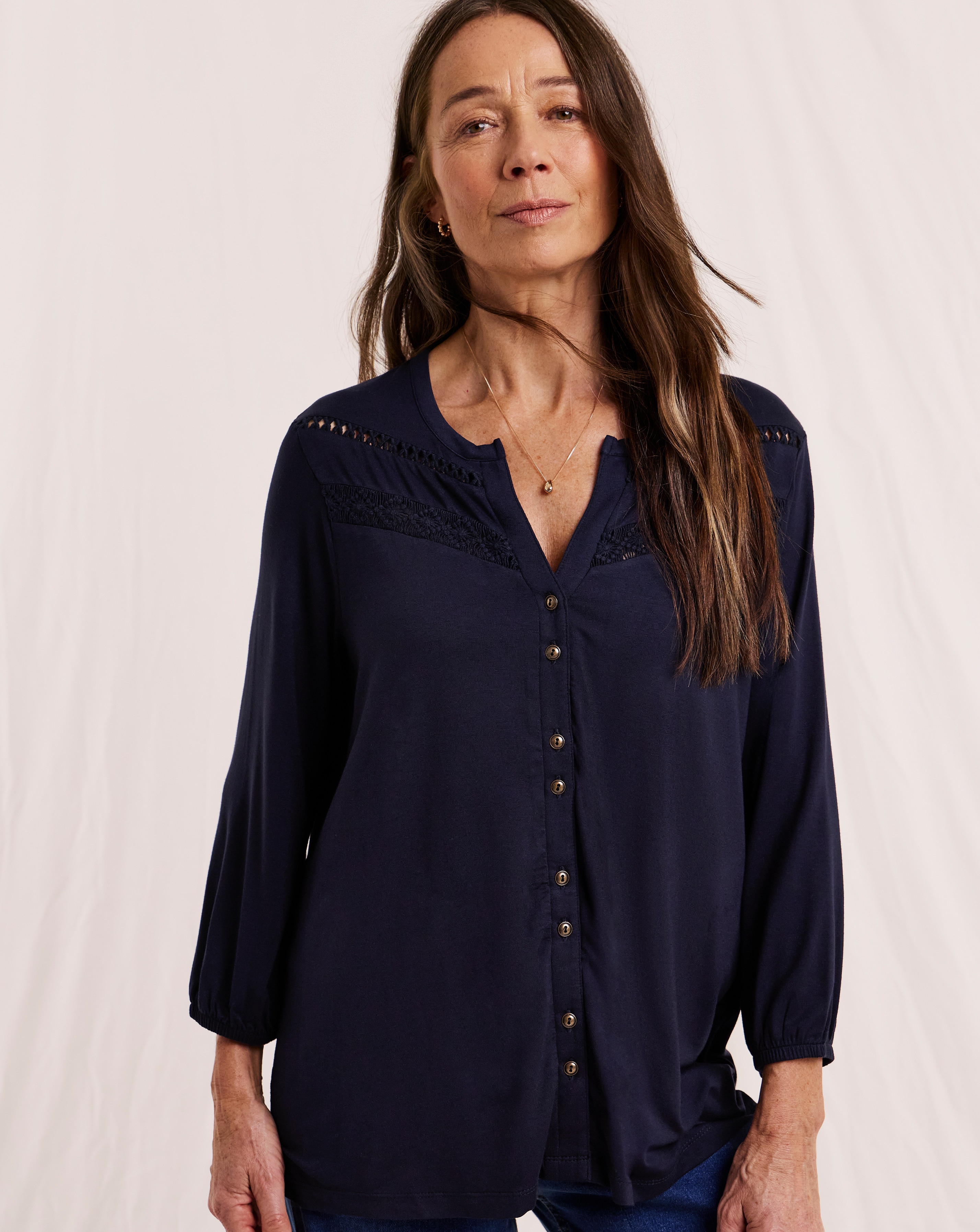 Julipa Lace Trim Jersey Blouse