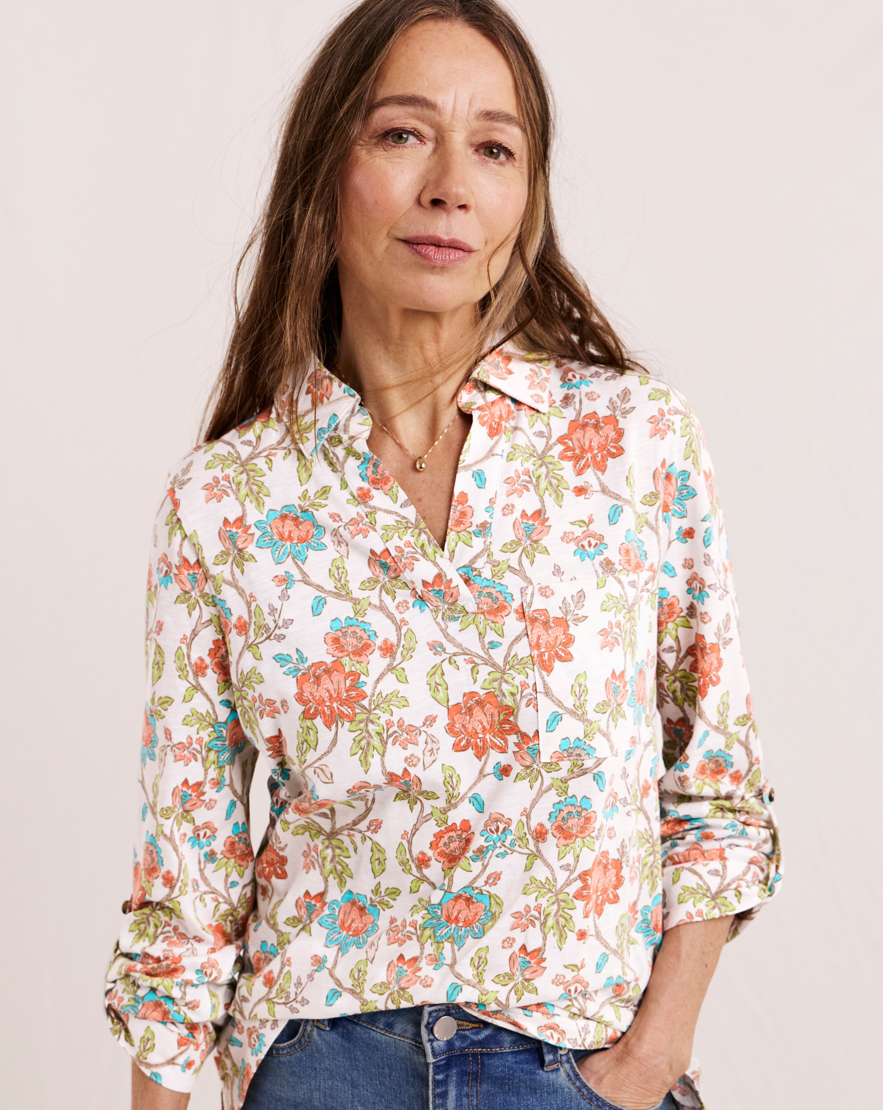 New In - Julipa Cotton Printed Pop Over Top