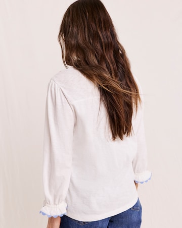 Julipa Cotton Embroidered Jersey Blouse