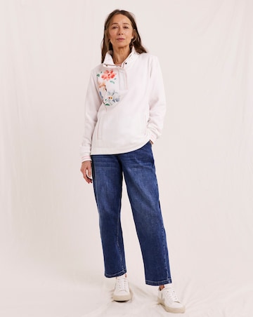 Julipa Printed Button Neck Sweatshirt