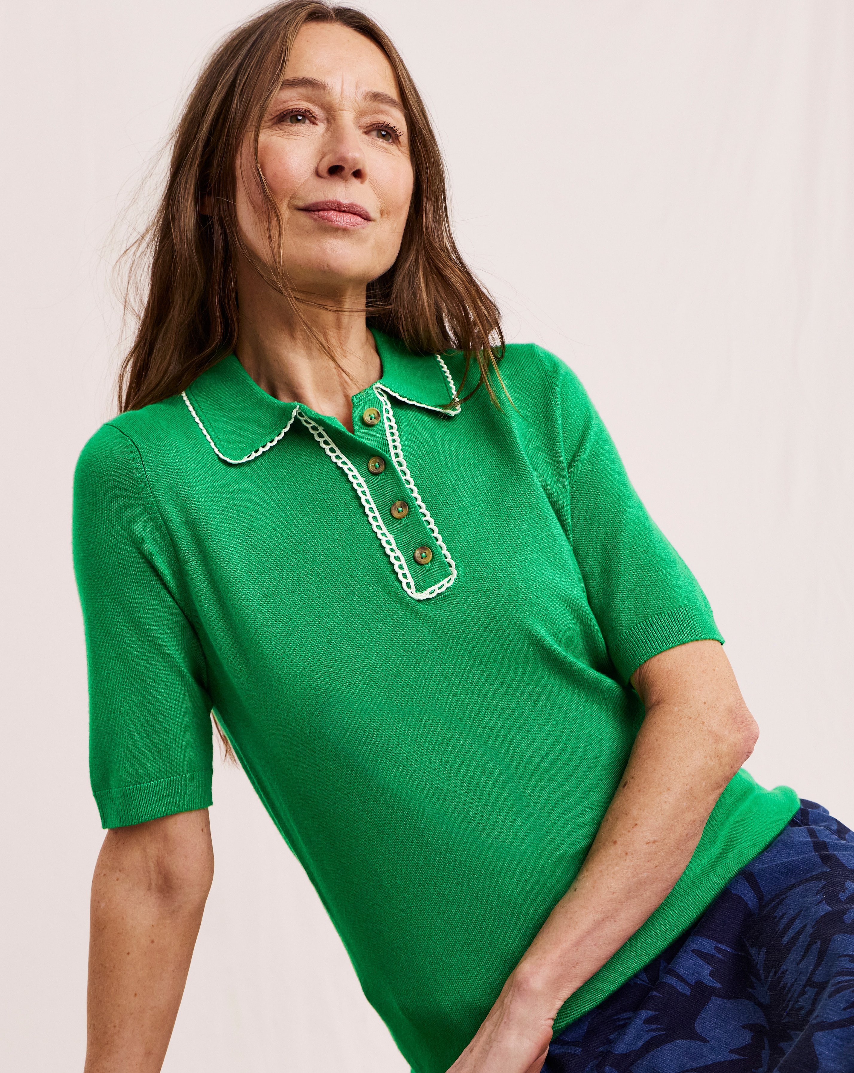 New In - Julipa Scallop Trim Henley