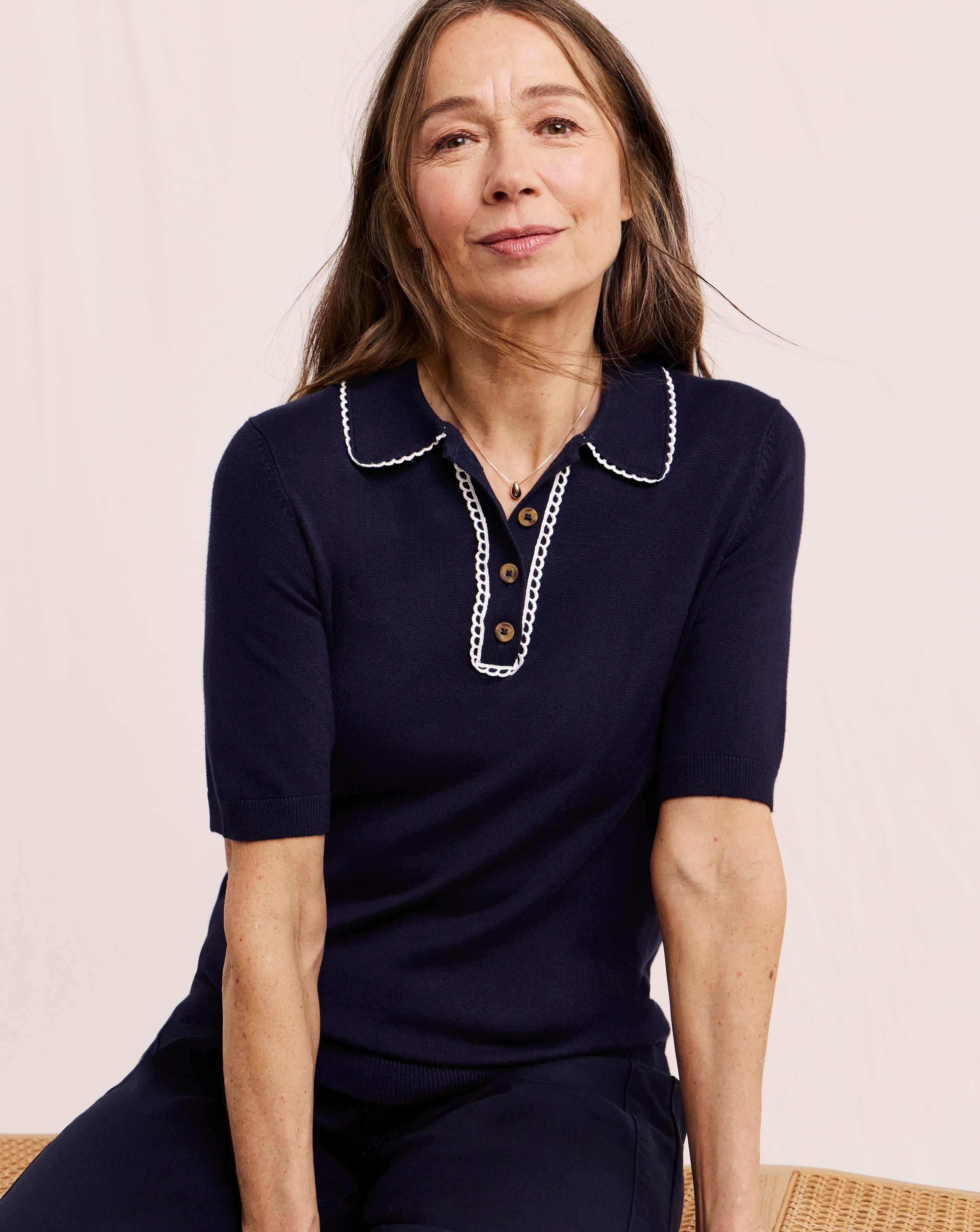 New In - Julipa Scallop Trim Henley