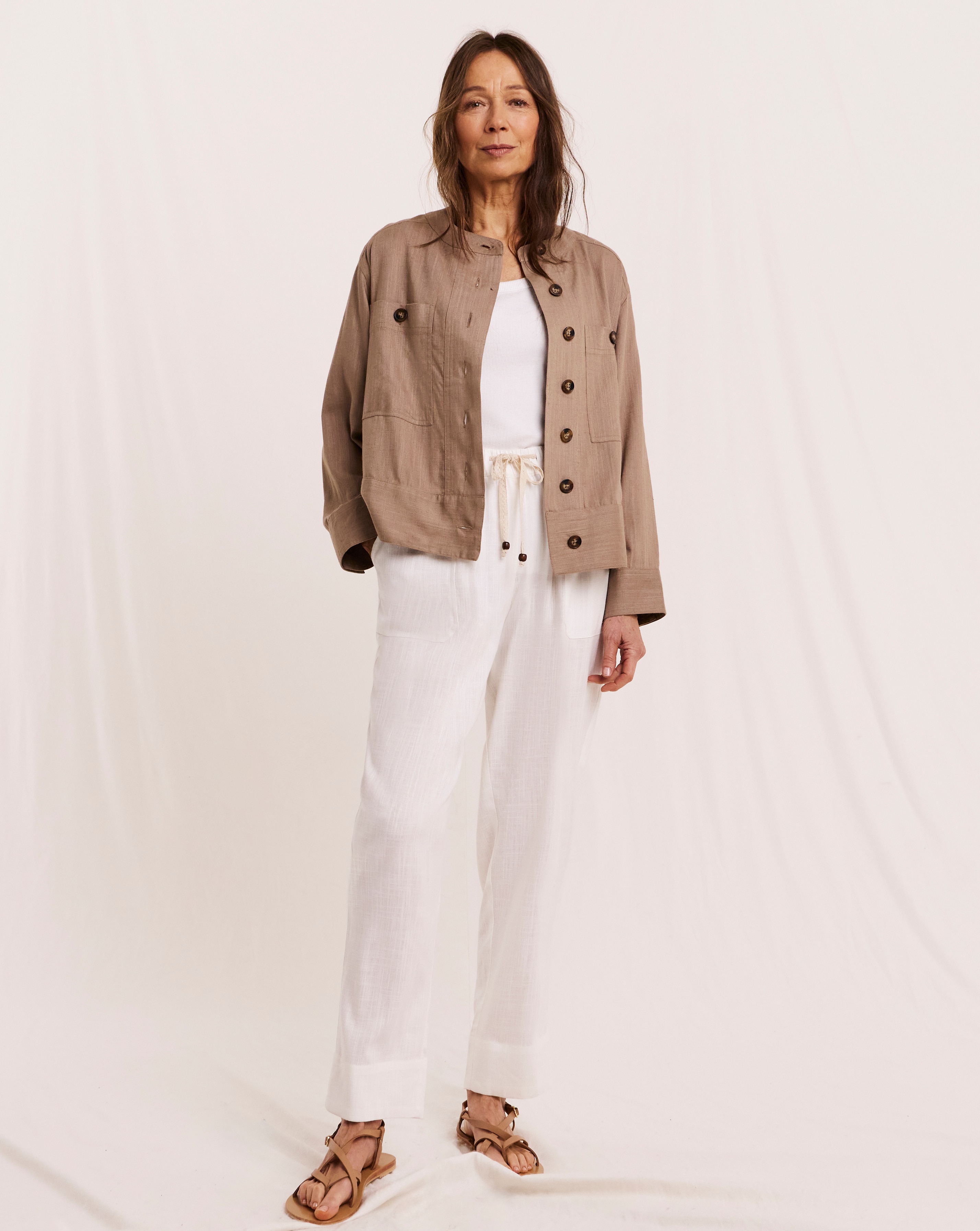 New In - Julipa Petite Tapered Linen Trousers