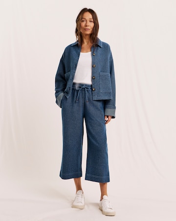 Julipa Denim Stitch Pull On Crop Trouser