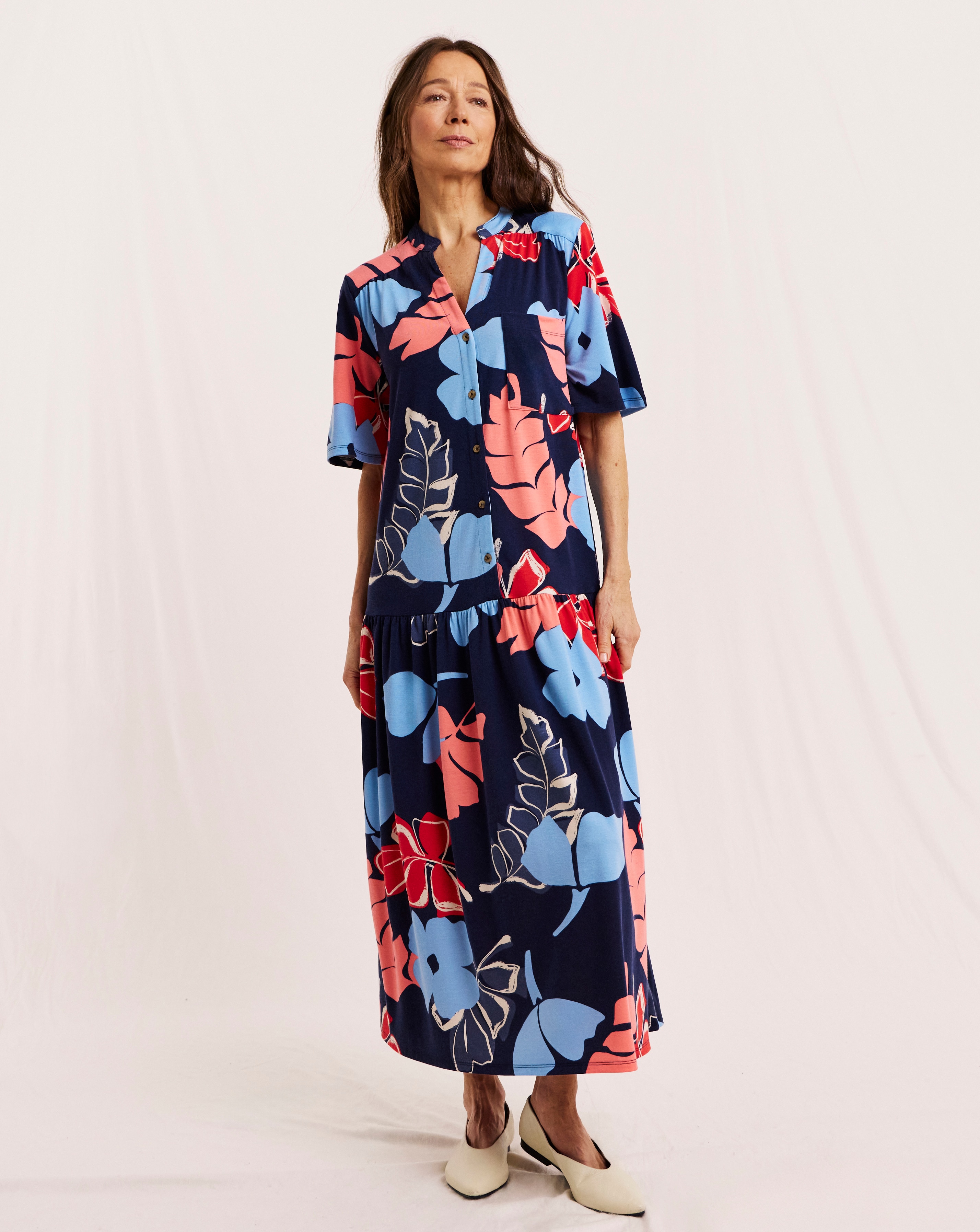 New In - Julipa Button Down Jersey Midi Dress