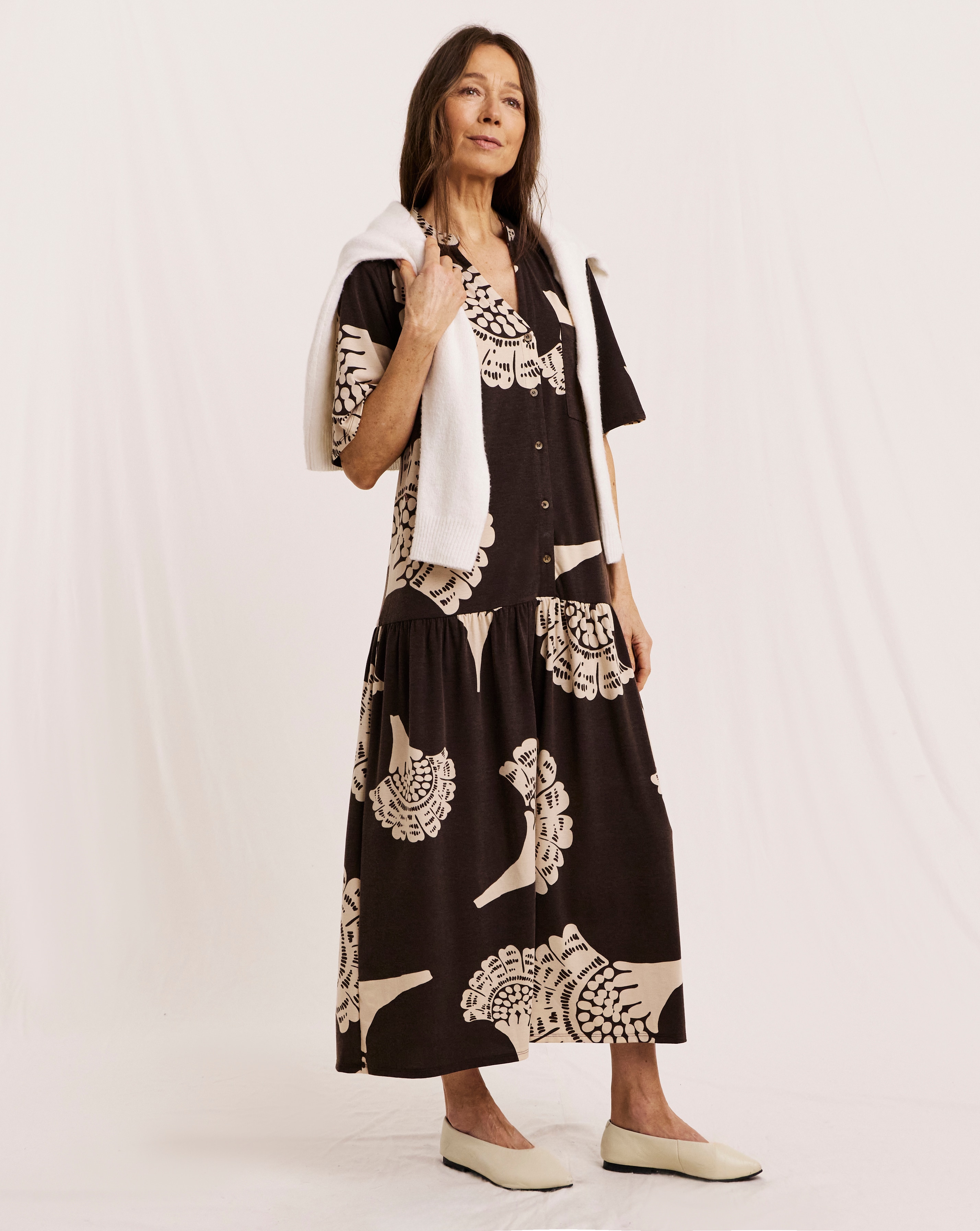 New In - Julipa Button Down Jersey Midi Dress