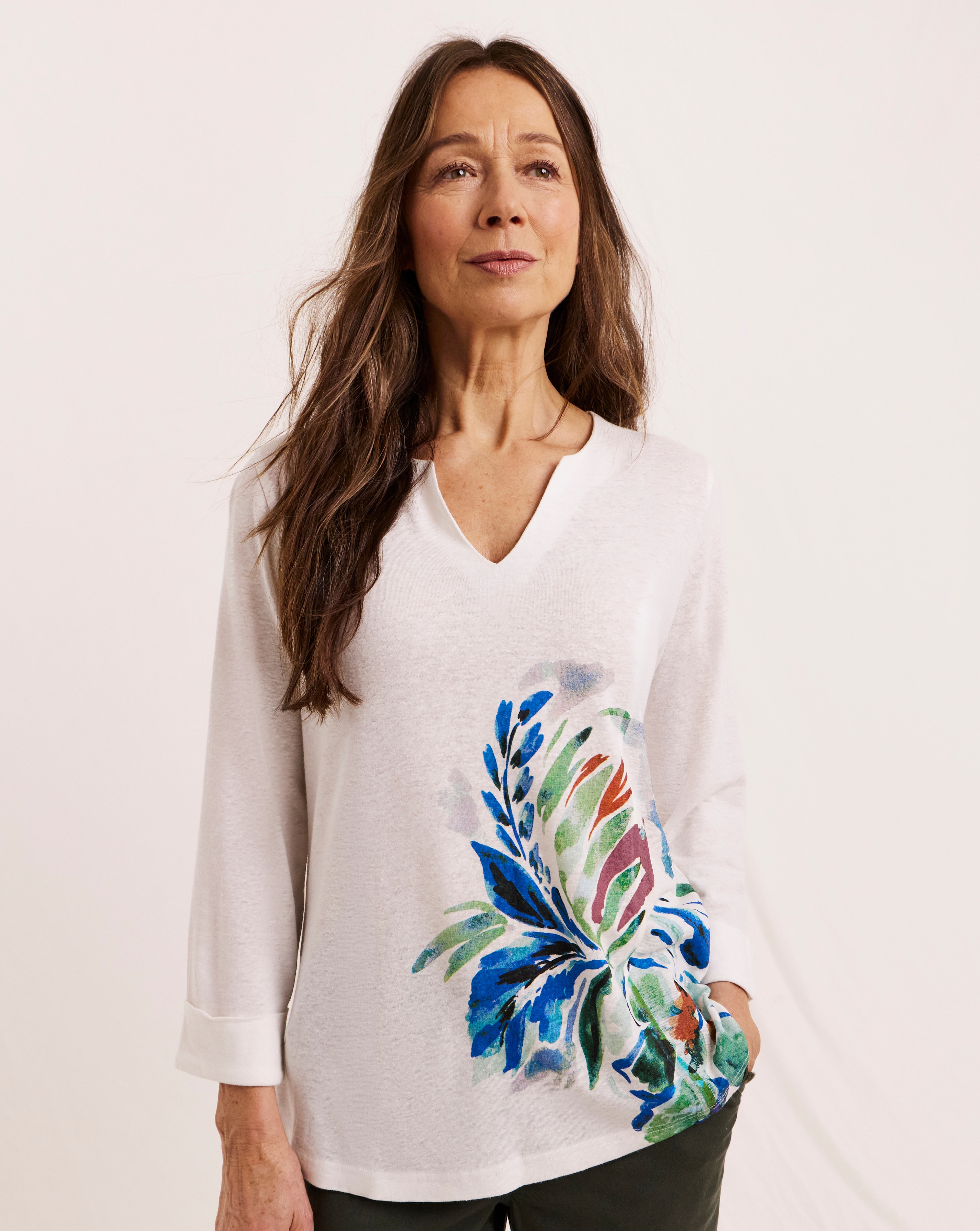 Julipa Printed Linen Jersey Top