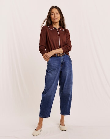 Julipa Scallop Trim Button Down Cardigan