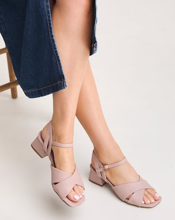 Petunia Crossover Block Heeled Sandals Extra Wide EEE Fit