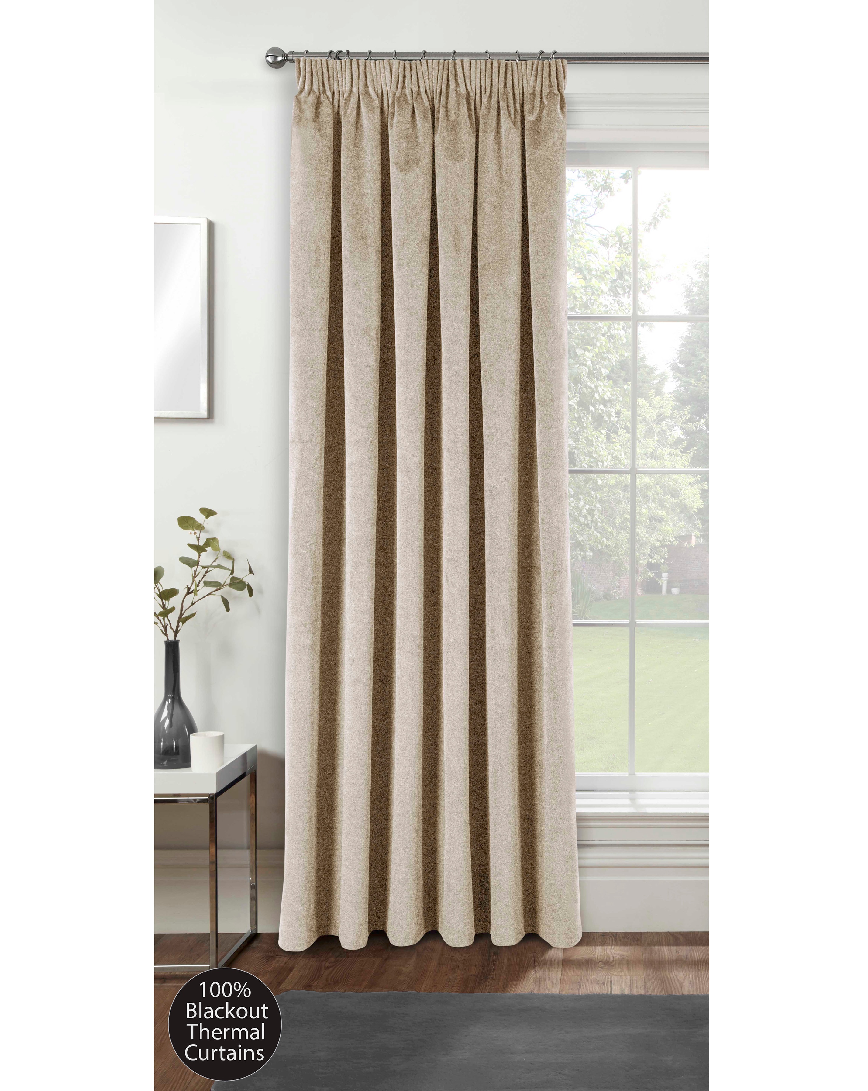 Oxford Velvet Pencil Pleat Door Curtain