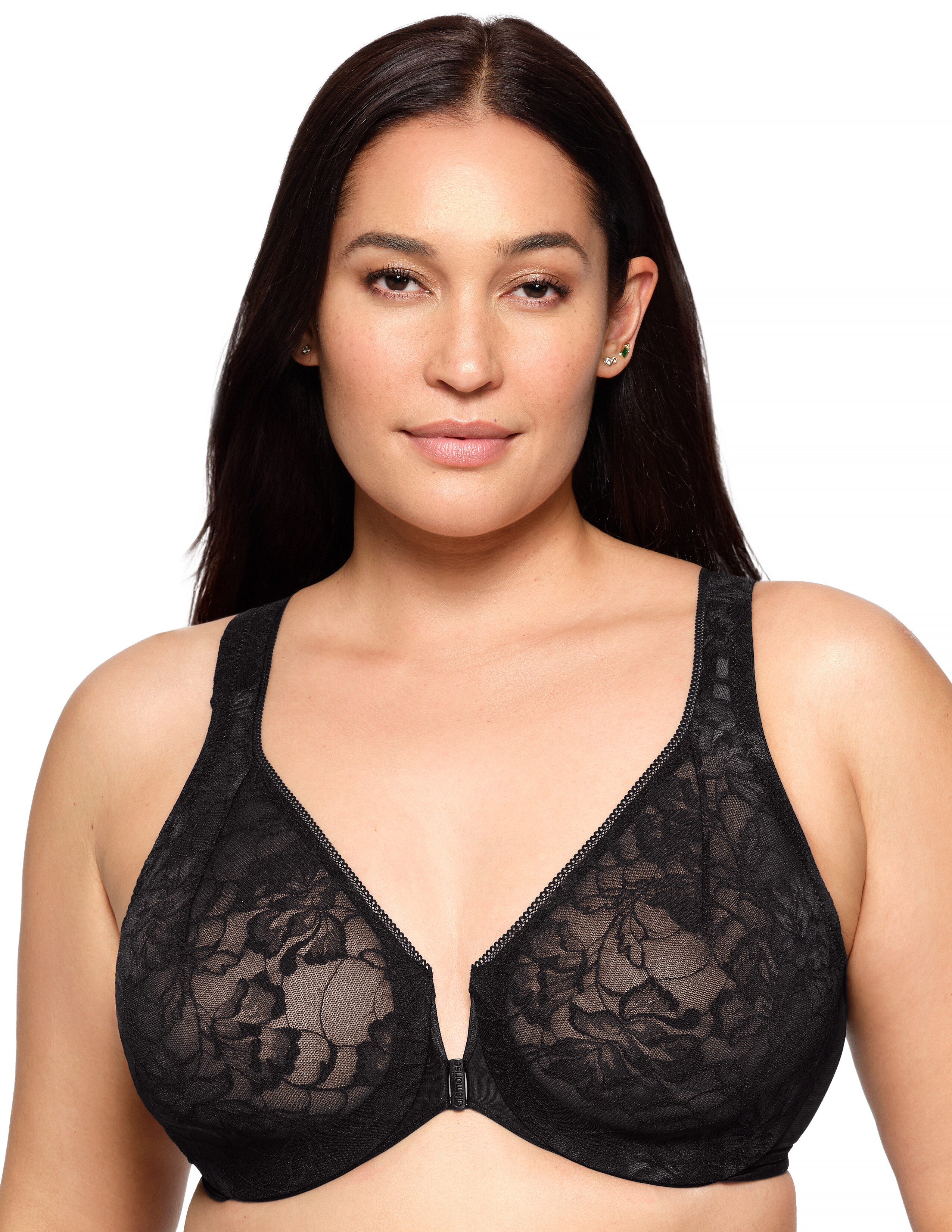 Glamorise Plus Size Lacey T-Back WonderWire Bra 9246
